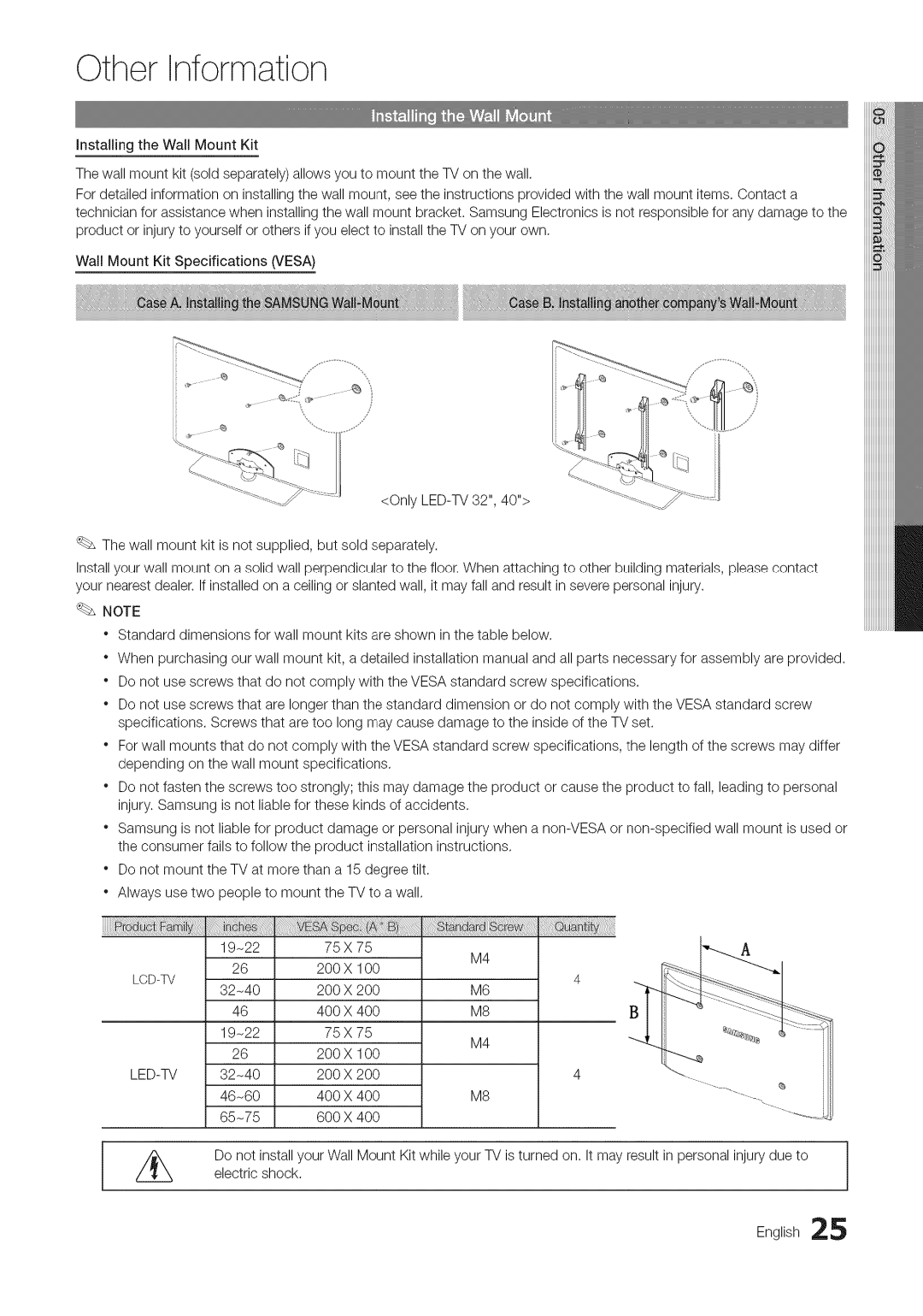 Samsung BN68-03703A-01 user manual Other information, Led-Tv 