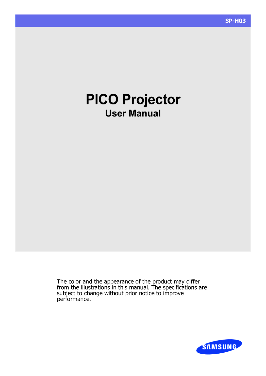 Samsung BP59-00143A-04 user manual Pico Projector 