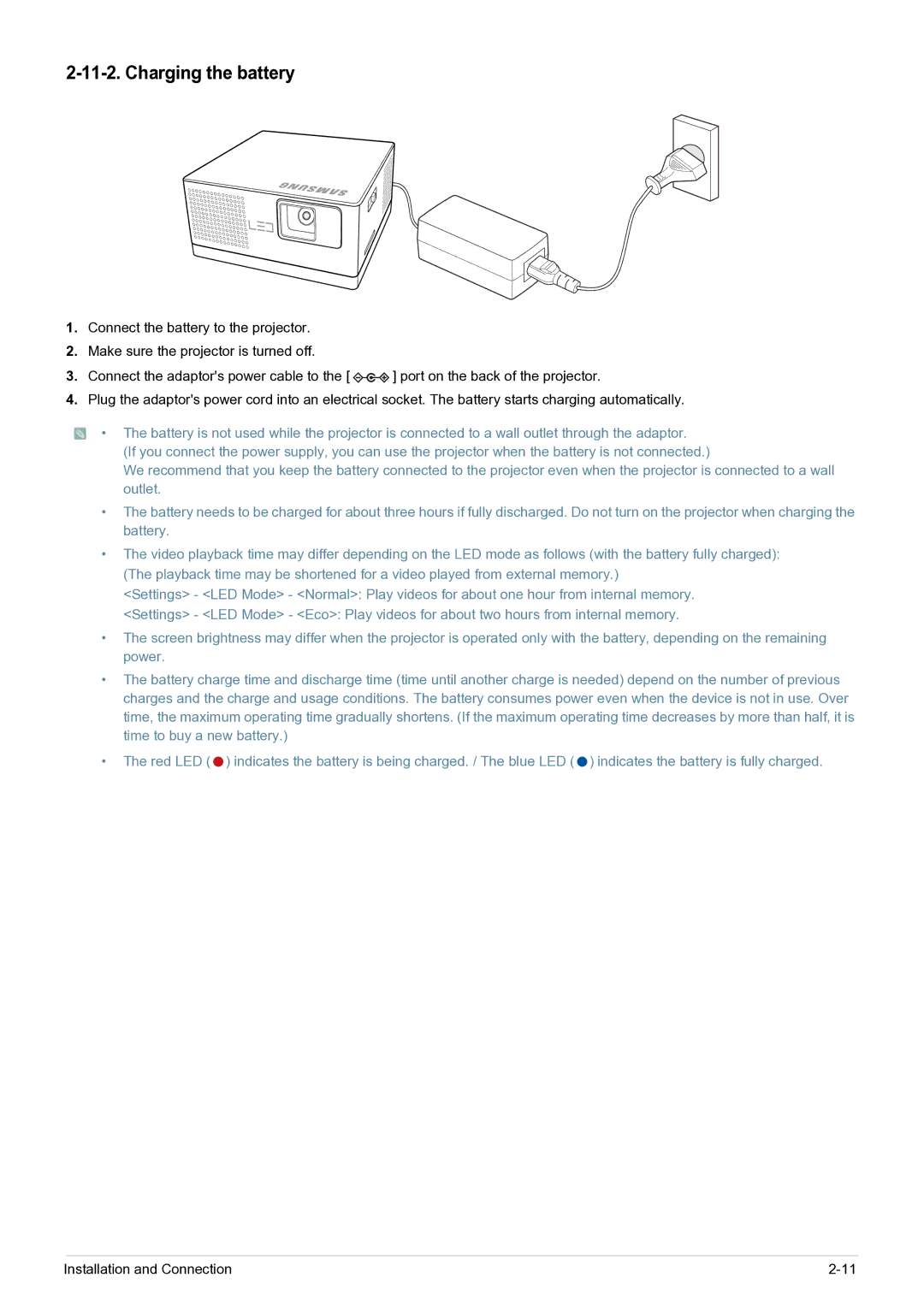 Samsung BP59-00143A-04 user manual Charging the battery 