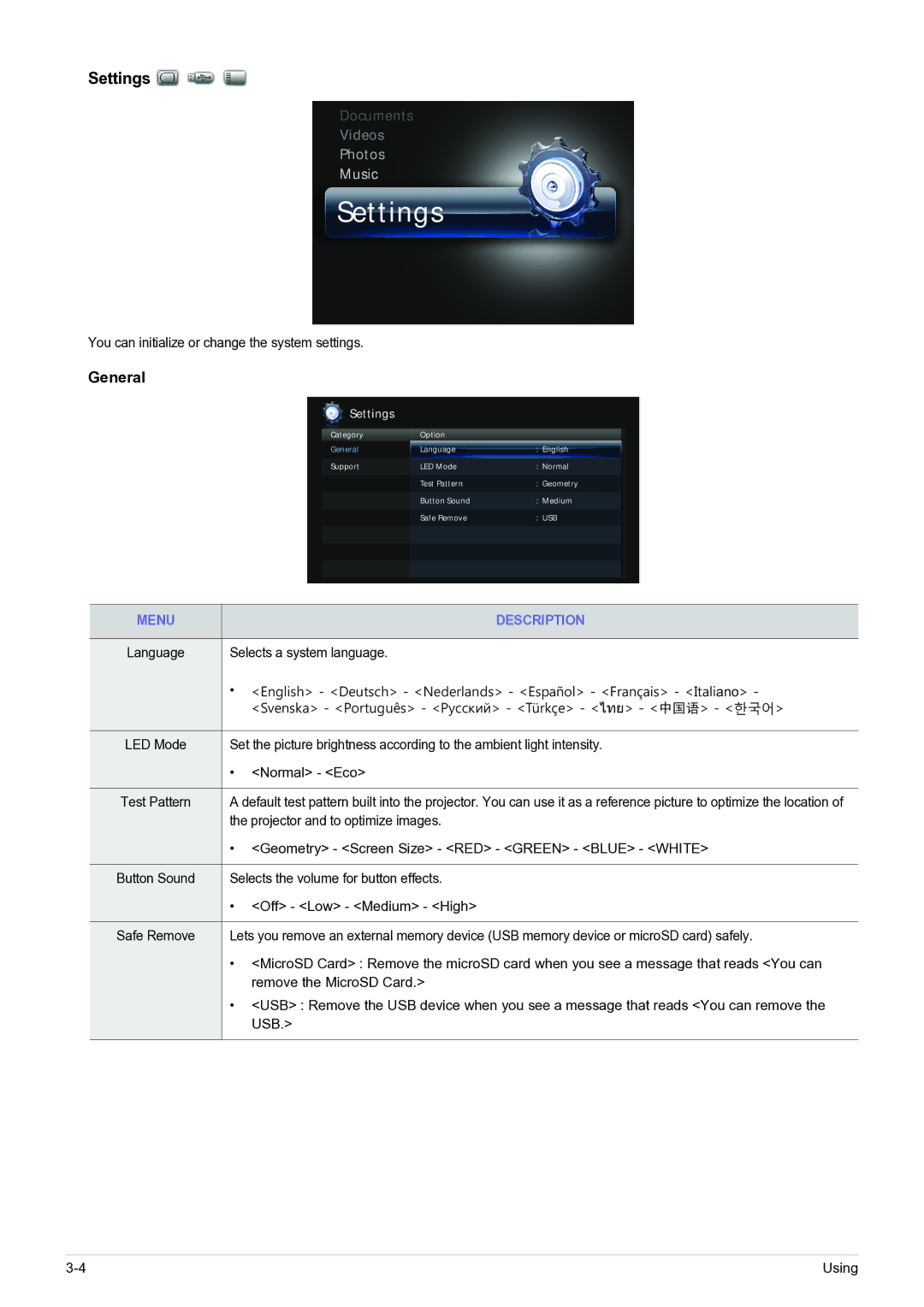 Samsung BP59-00143A-04 user manual Settings, General 