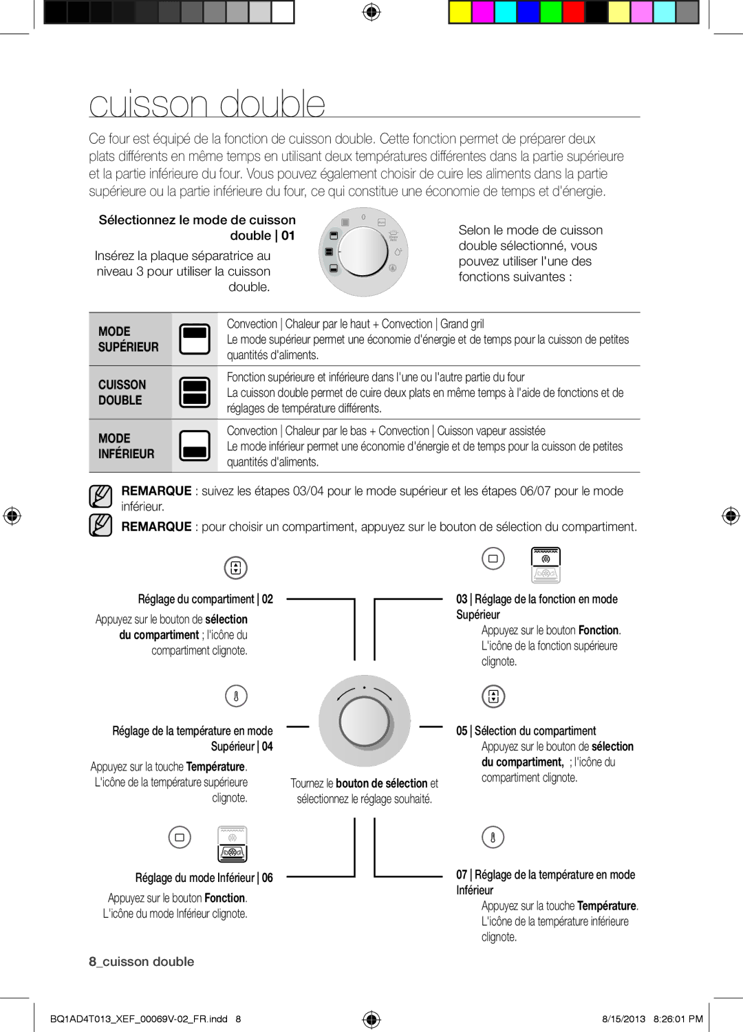 Samsung BQ1AD4T013/XEF manual Cuisson double 