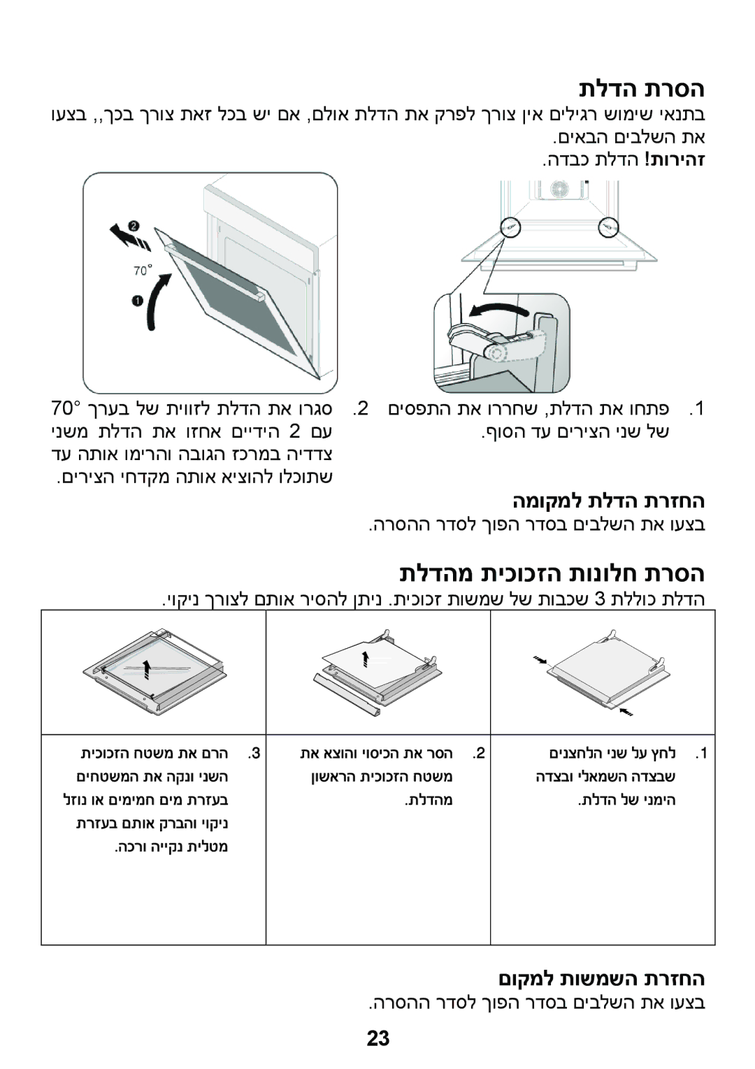 Samsung BQ1D4T093/SLI manual תלדה תרסה, תלדהמ תיכוכזה תונולח תרסה, המוקמל תלדה תרזחה, םוקמל תושמשה תרזחה 