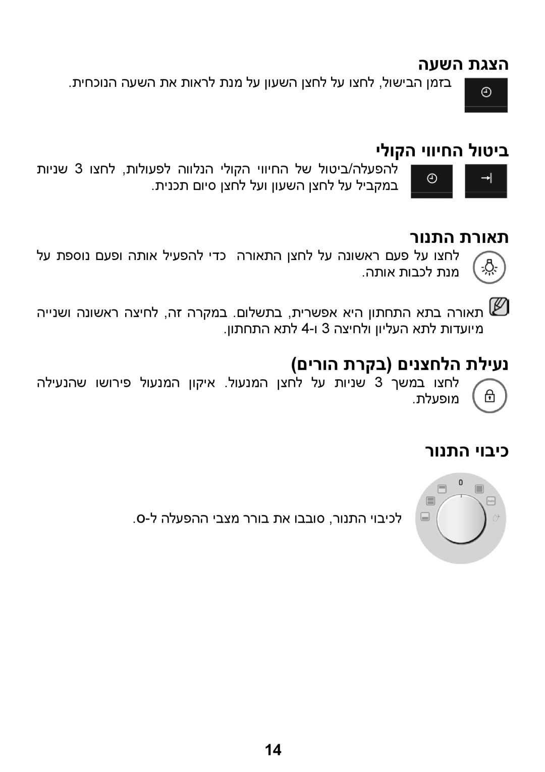 Samsung BQ1D4T093/SLI manual העשה תגצה, ילוקה יוויחה לוטיב, רונתה תרואת, םירוה תרקב םינצחלה תליענ, רונתה יוביכ 