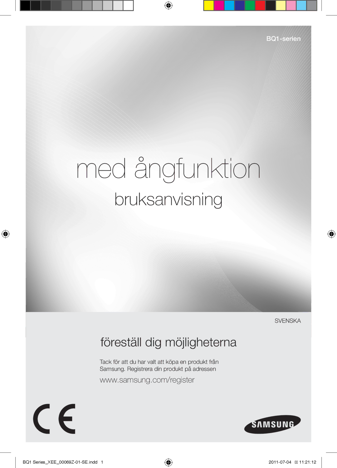 Samsung BQ1D4T144/XEE manual Med ångfunktion, Bruksanvisning 