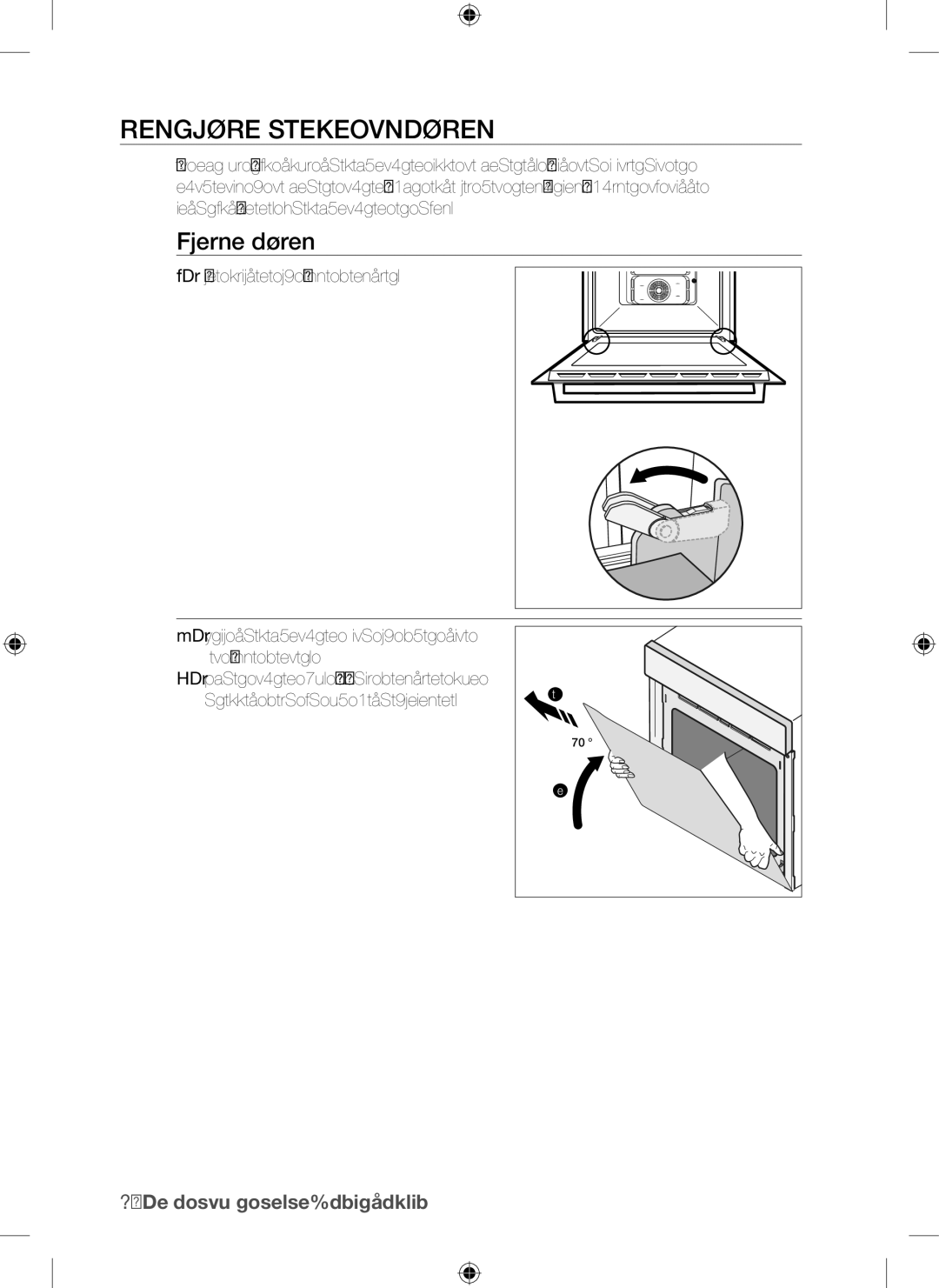 Samsung BQ1Q4T149/XEE manual Rengjøre Stekeovndøren, Fjerne døren 