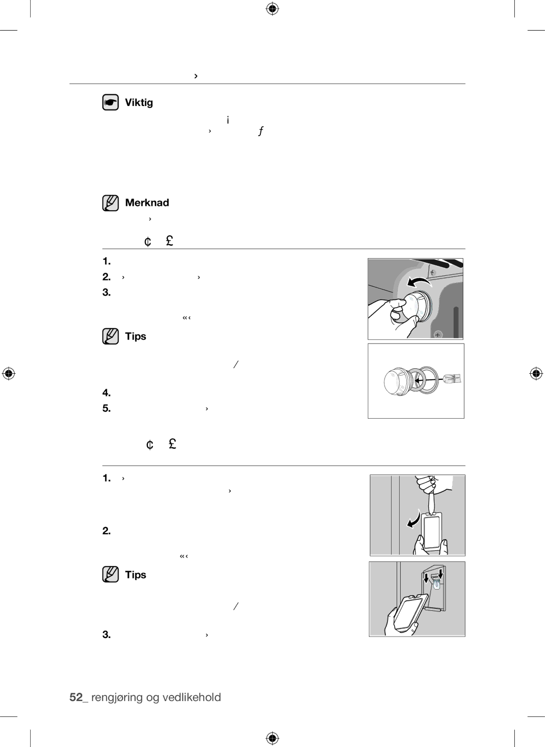 Samsung BQ1Q4T149/XEE manual Skifte Lyspæren, Skifte lyspæren bak i stekeovnen og rengjøre glassdekselet 