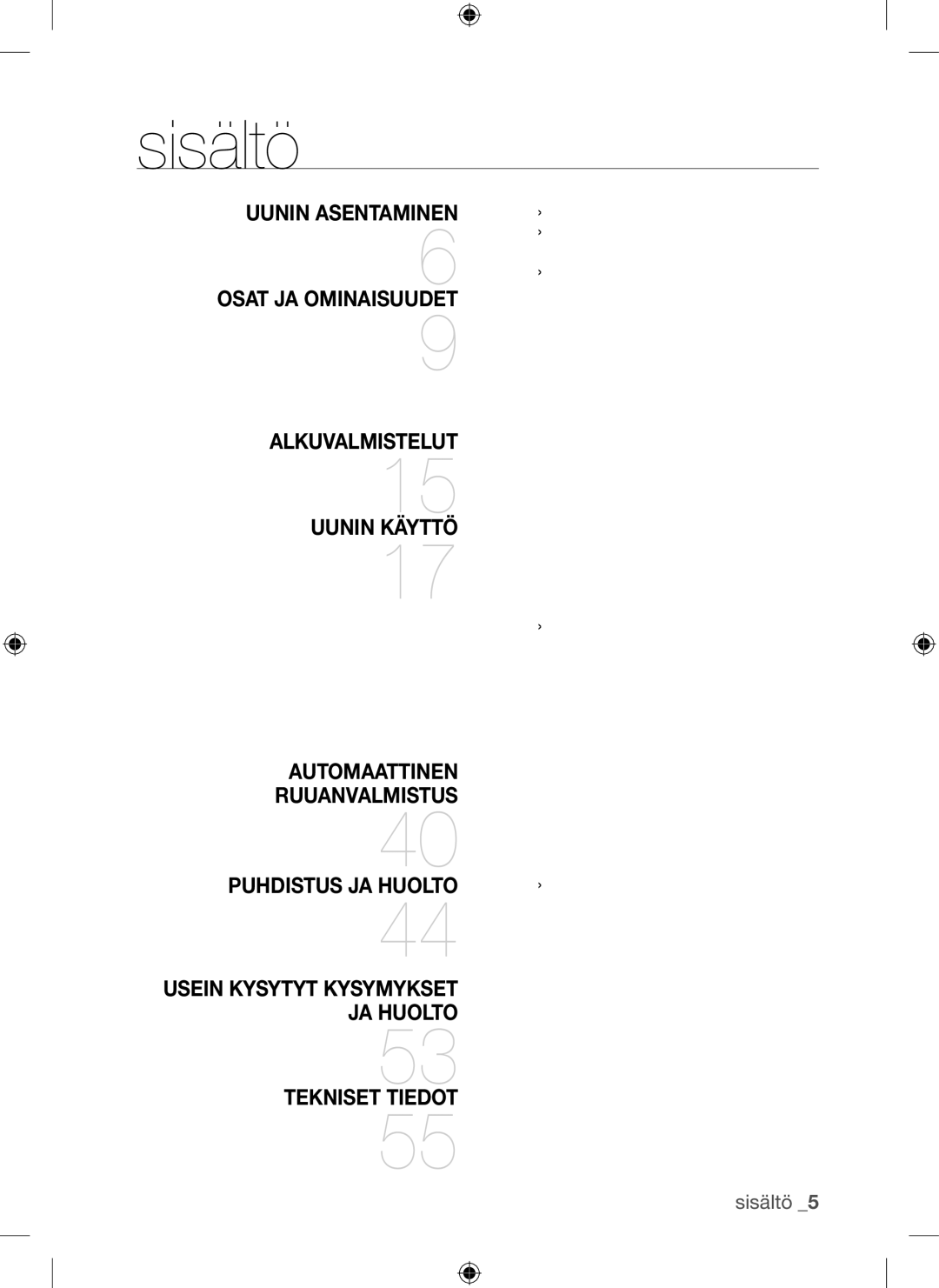 Samsung BQ1Q4T149/XEE manual Sisältö, Virhe- ja turvakoodit Tekniset tiedot 