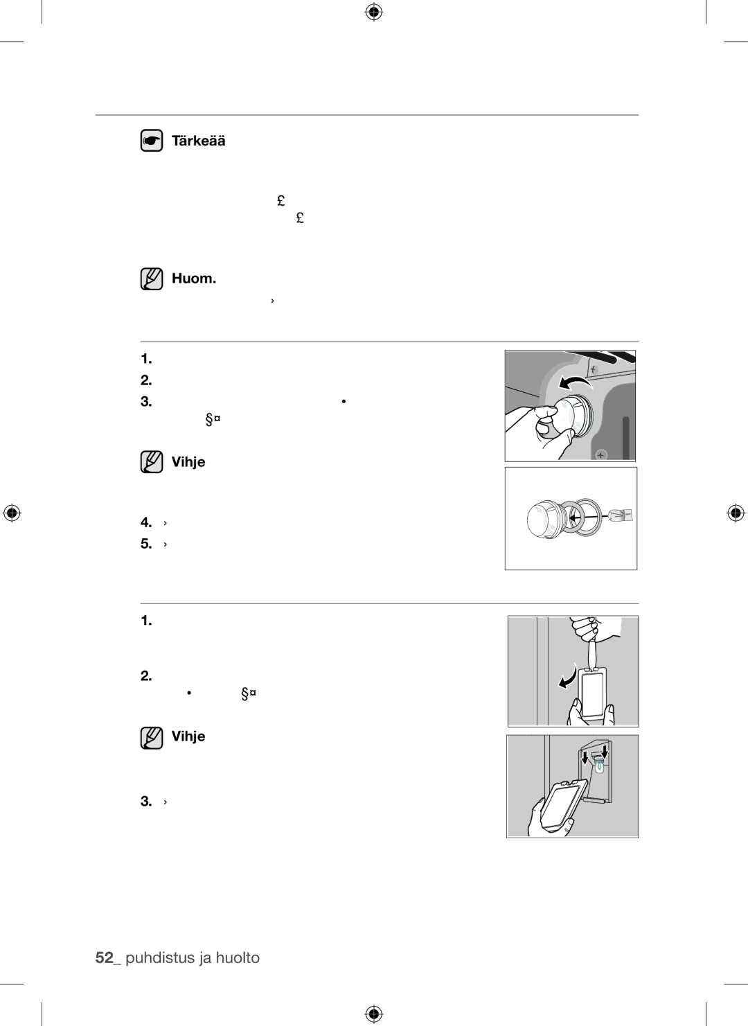 Samsung BQ1Q4T149/XEE manual Lampun Vaihto, Uunin takalampun vaihto ja lasikuvun puhdistus, Vihje 