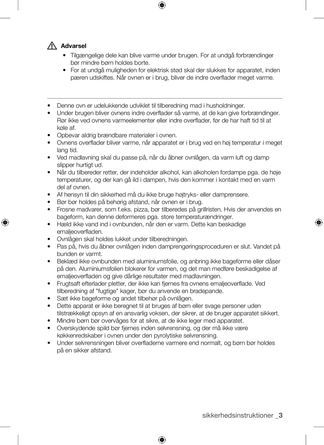 Samsung BQ1Q4T149/XEE manual Sikkerhed Under Brug, Sikkerhedsinstruktioner 