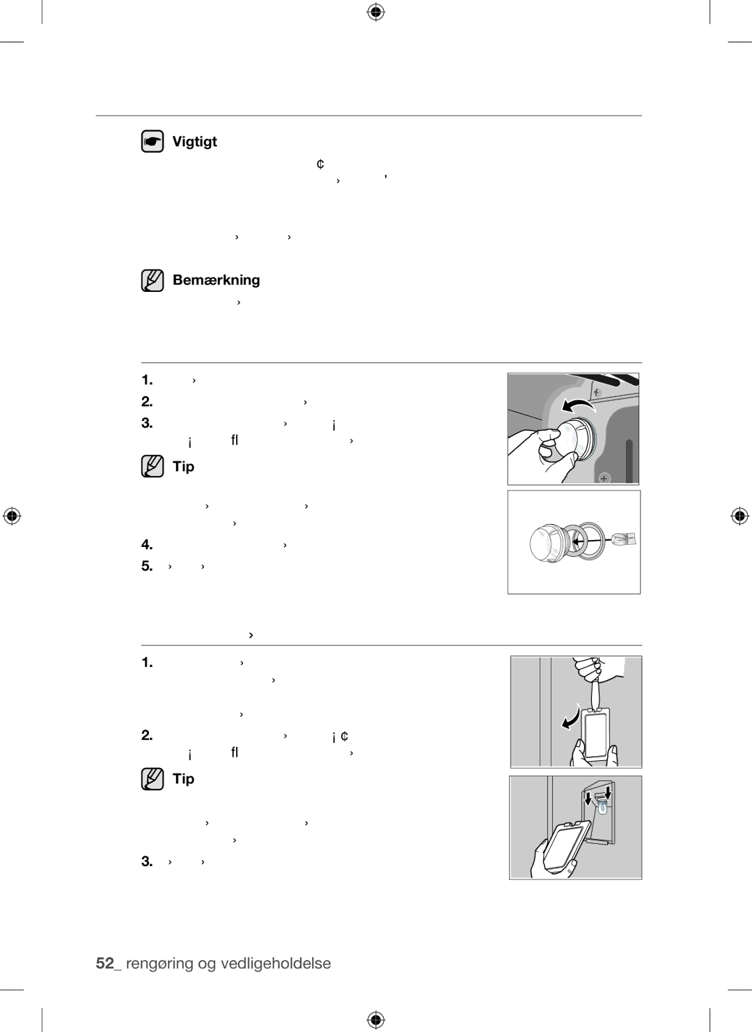 Samsung BQ1Q4T149/XEE manual Udskiftning AF Pæren, Udskiftning af ovnpæren i siden og rengøring af glasdækslet 