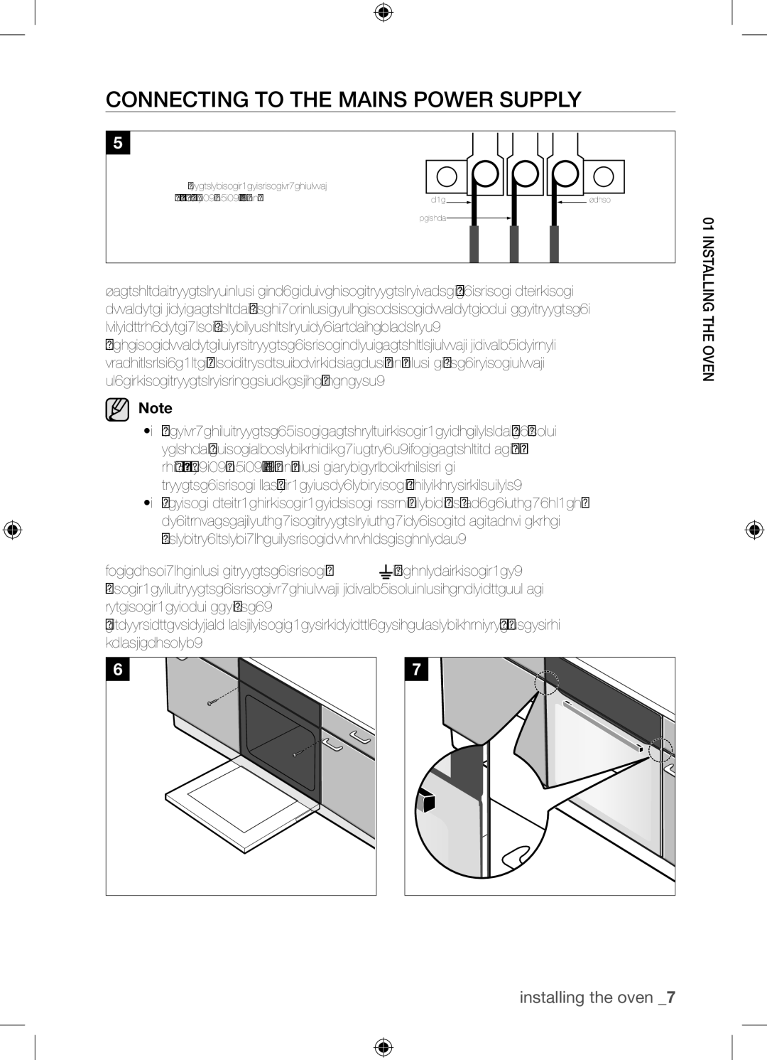 Samsung BQ1Q4T149/XEE manual Connecting to the mains power supply 