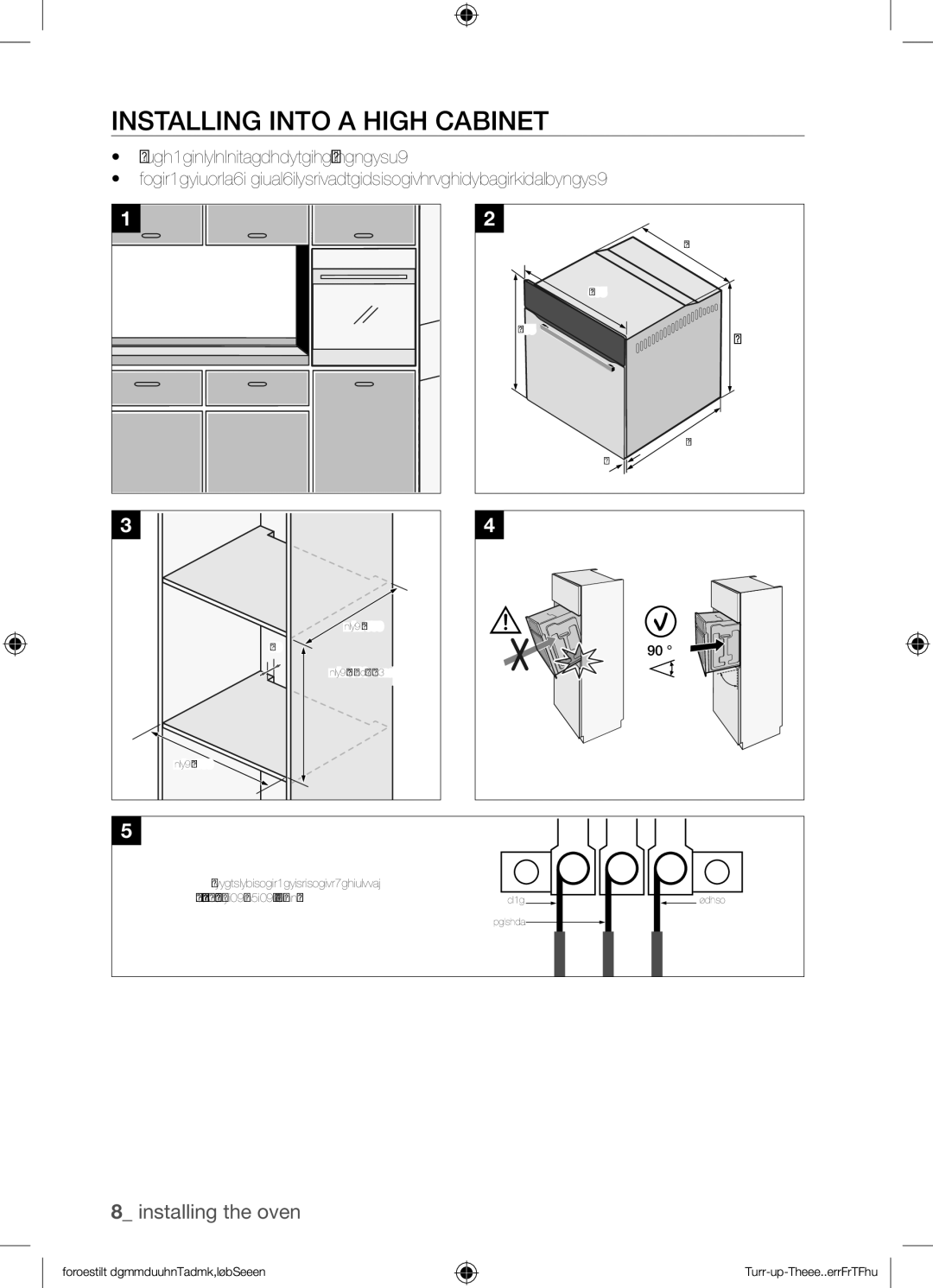 Samsung BQ1Q4T149/XEE manual Installing into a high cabinet 