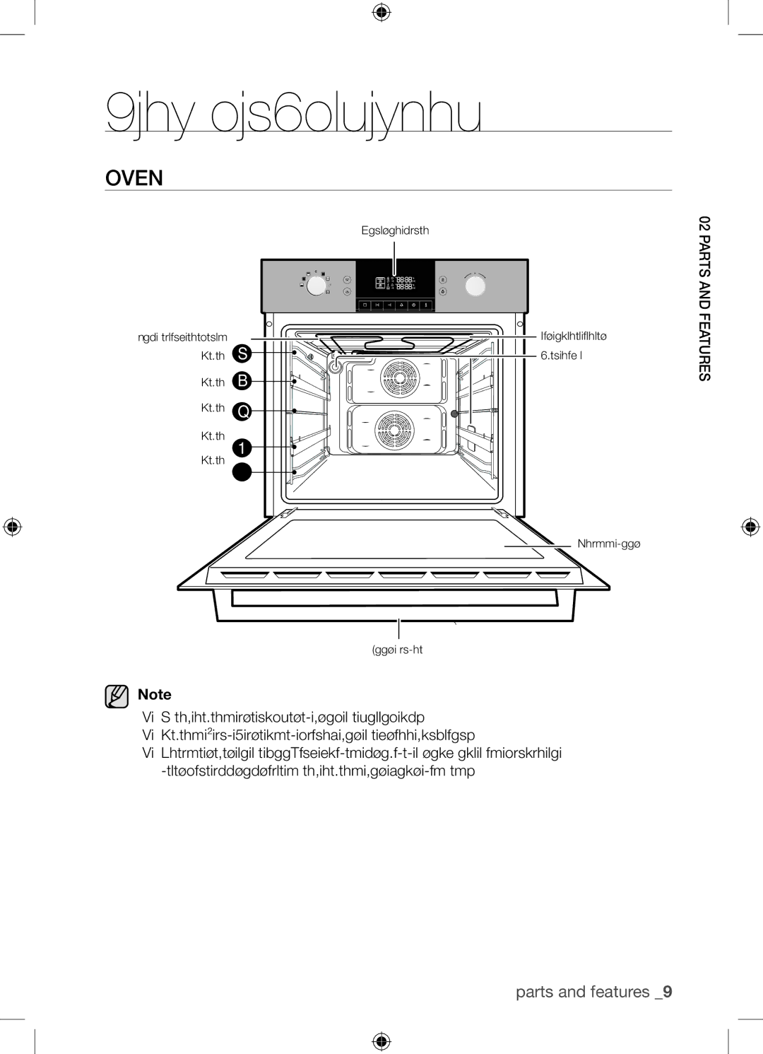 Samsung BQ1Q4T149/XEE manual Parts and features, Oven 