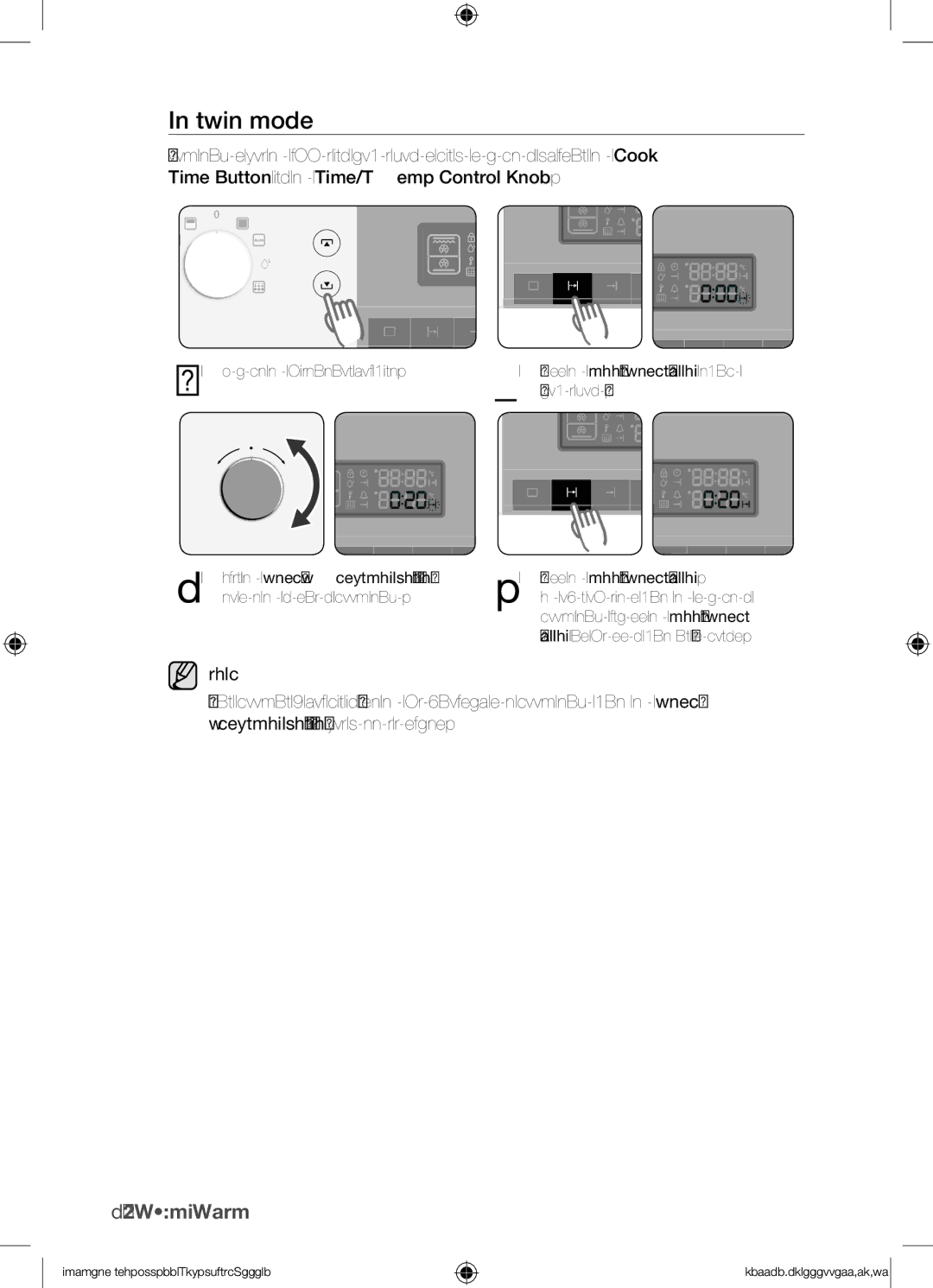 Samsung BQ1Q4T149/XEE manual Press the Cook Time Button twice 