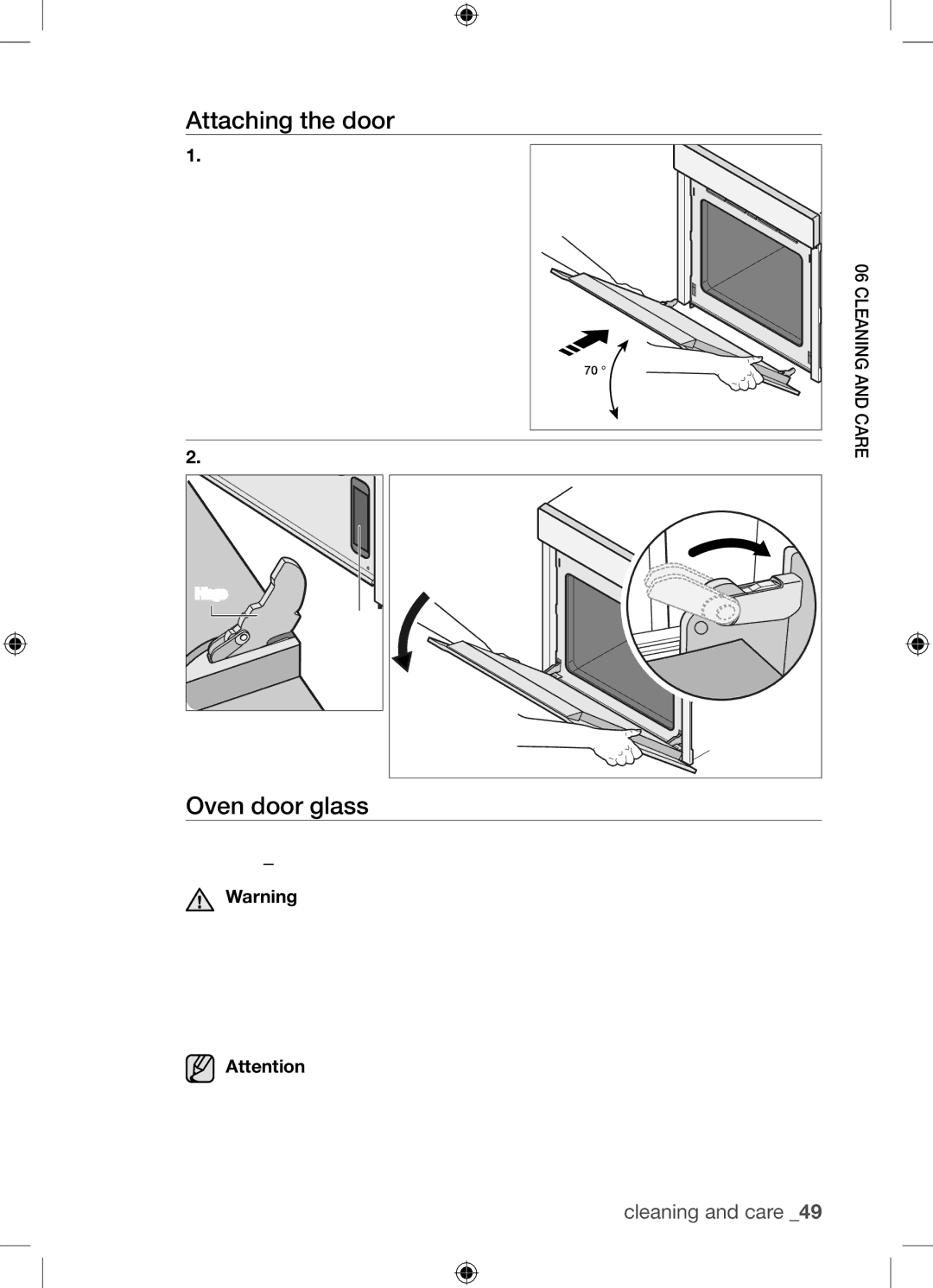 Samsung BQ1Q4T149/XEE manual Oven door glass 