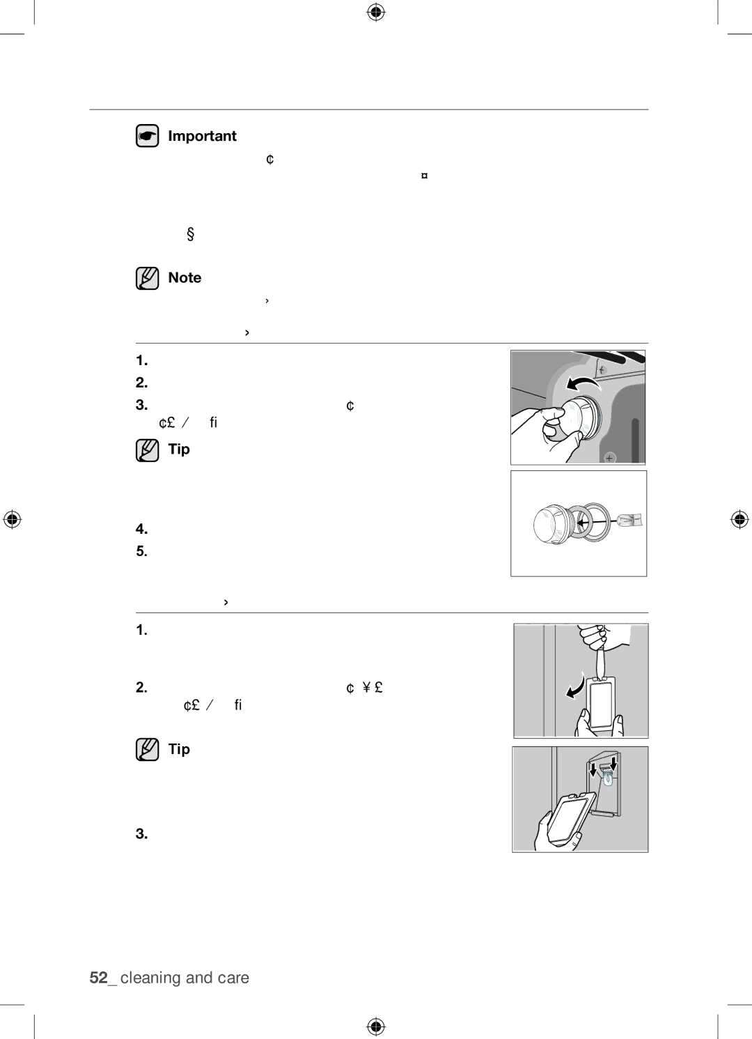 Samsung BQ1Q4T149/XEE manual Changing the lamp, Replacing the rear oven lamp and cleaning the glass cap 