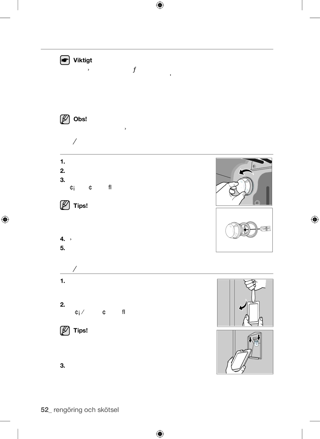 Samsung BQ1Q4T149/XEE manual Byte AV Lampa, Utbyte av den bakre ugnslampan och rengöring av glashöljet 