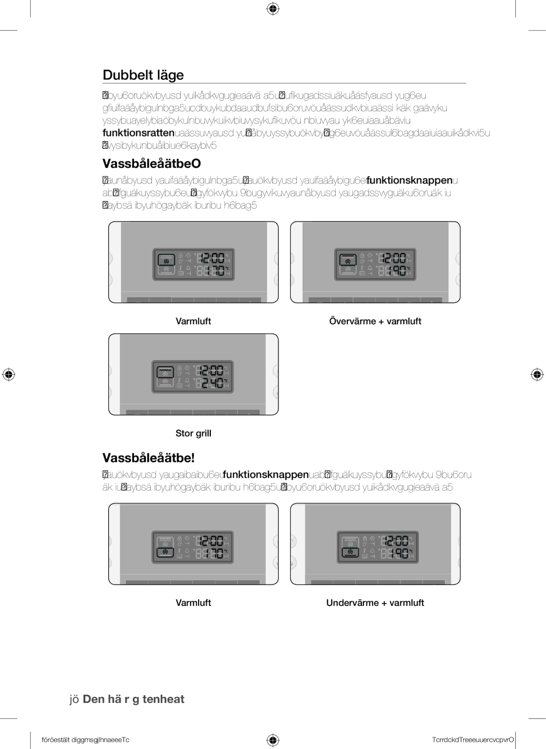 Samsung BQ1Q4T149/XEE manual Dubbelt läge, 20 användning av ugn 