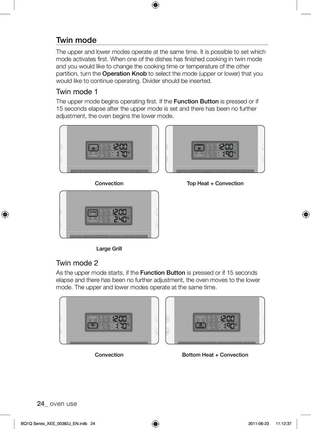 Samsung BQ1Q4T149/XEE manual Twin mode 