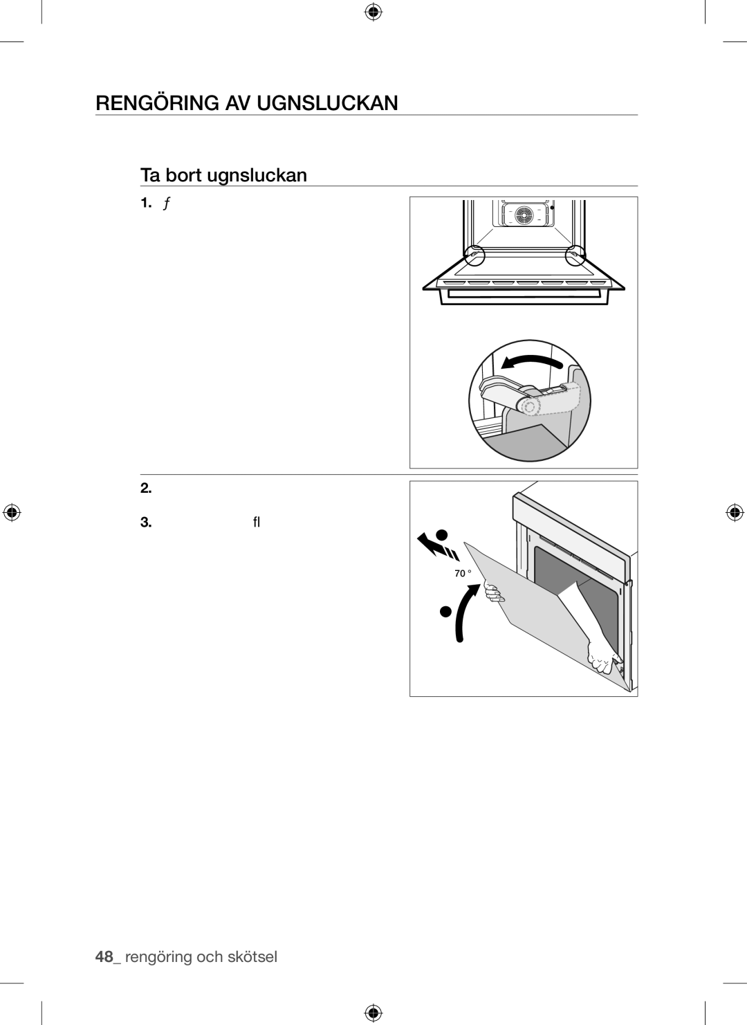 Samsung BQ1Q4T149/XEE manual Rengöring AV Ugnsluckan, Ta bort ugnsluckan 