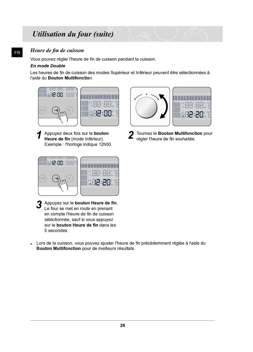 Samsung BQ1Q6T092/XEF manual Laide du Bouton Multifonction 