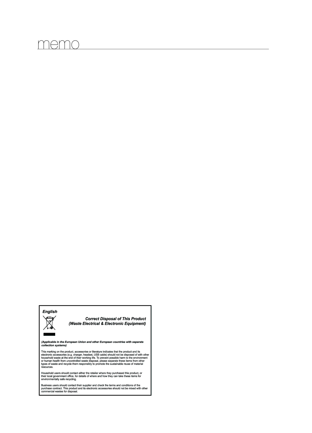 Samsung BQ1S4T003/XEH manual Memo 