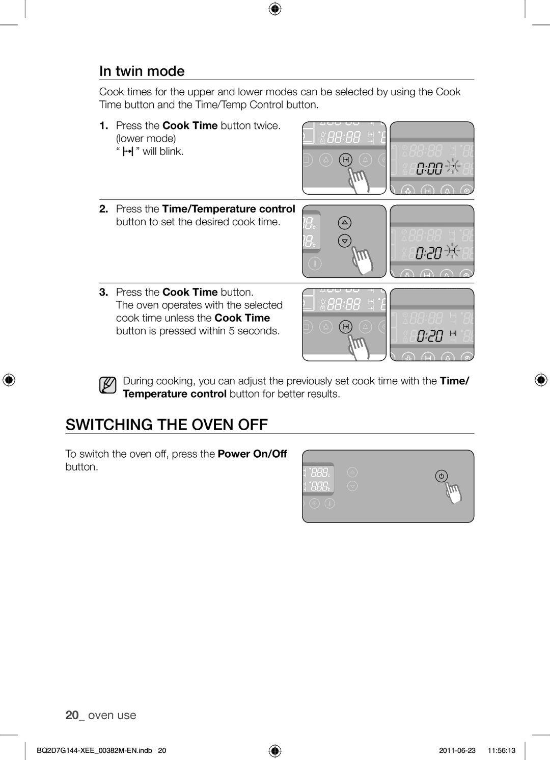 Samsung BQ2D7G144/XEE manual Switching the oven off 