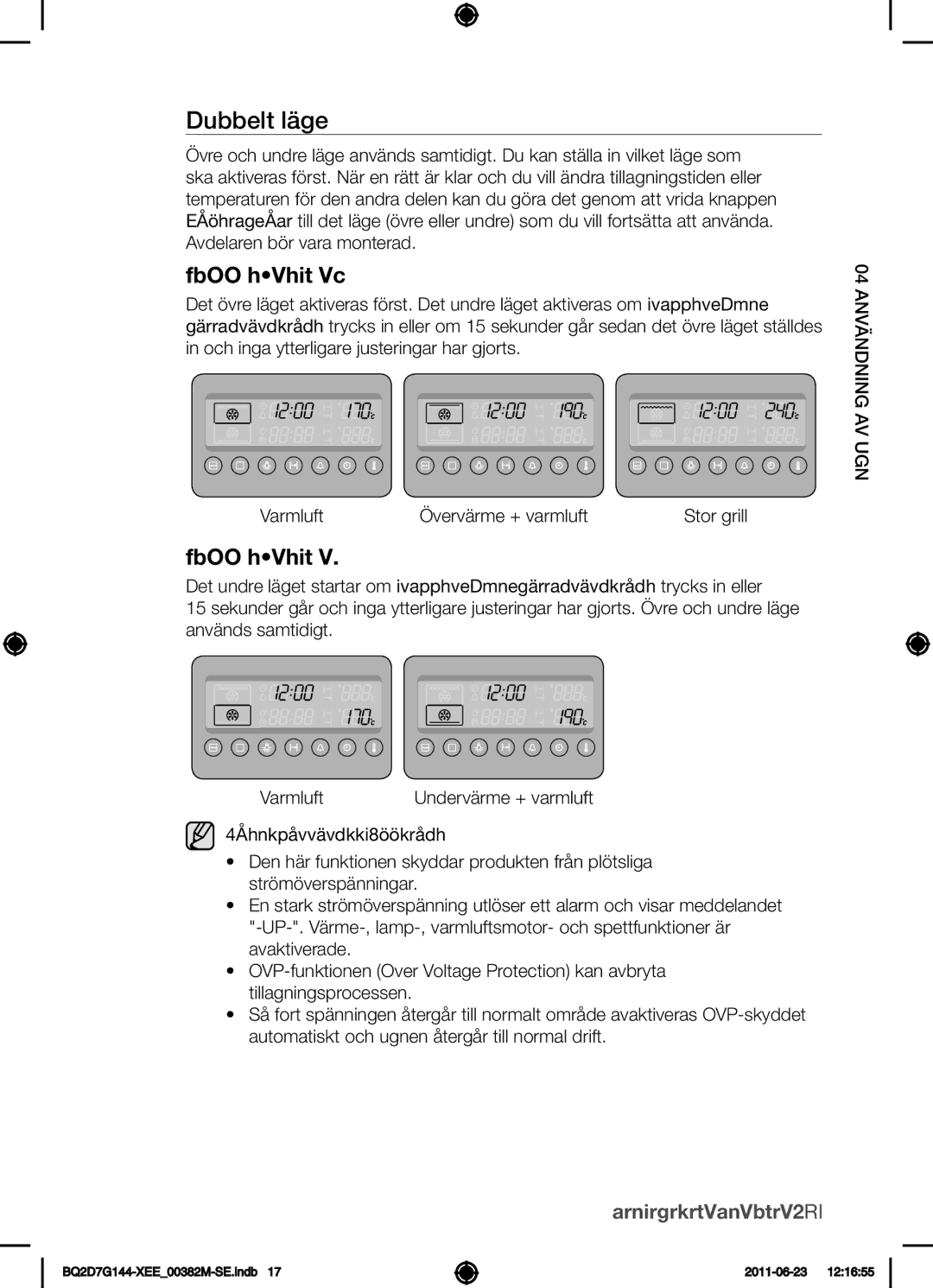 Samsung BQ2D7G144/XEE manual Dubbelt läge 