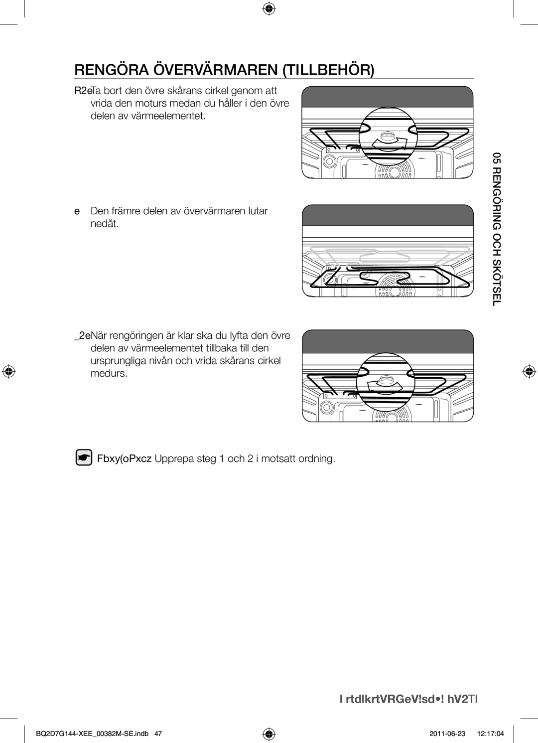 Samsung BQ2D7G144/XEE manual Rengöra övervärmaren tillbehör 