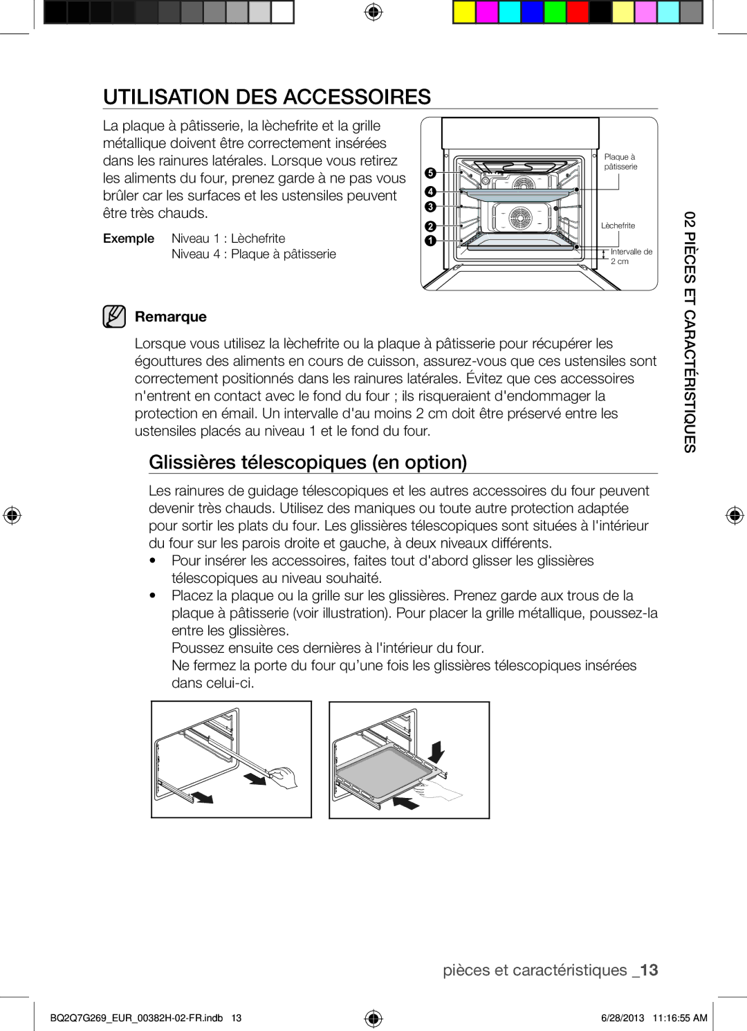 Samsung BQ2Q7G269/EUR manual Utilisation DES Accessoires, Glissières télescopiques en option 