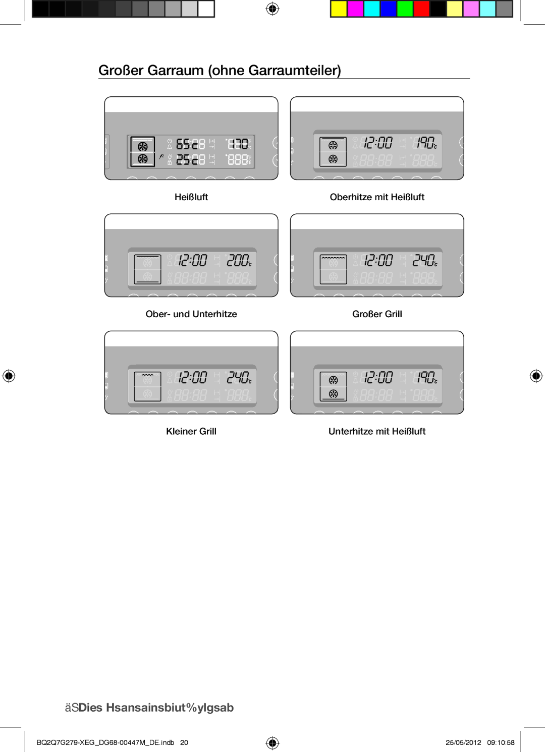 Samsung BQ2Q7G279/XEG manual Großer Garraum ohne Garraumteiler 