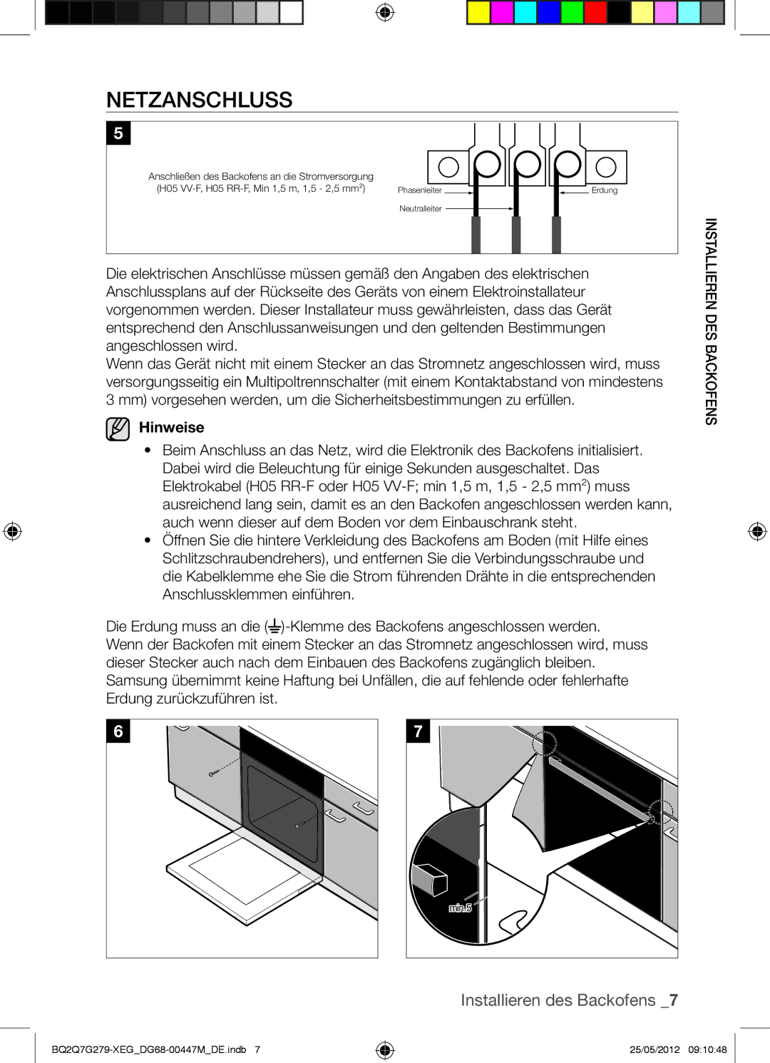 Samsung BQ2Q7G279/XEG manual Netzanschluss, Hinweise 