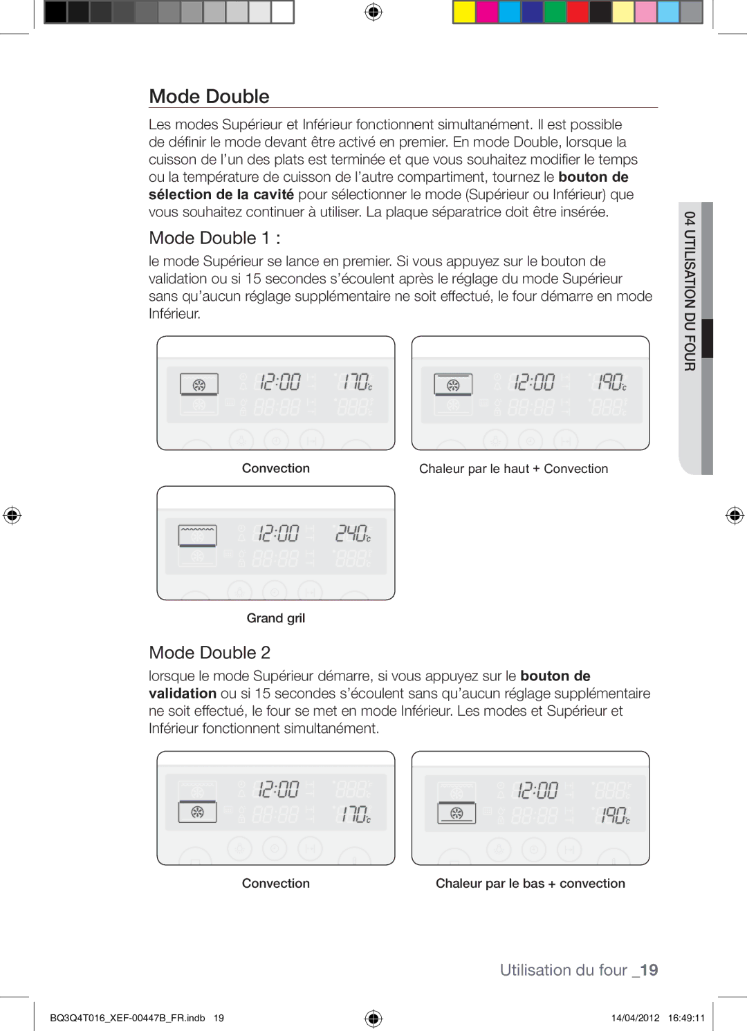 Samsung BQ3Q4T016/XEF manual Mode Double 