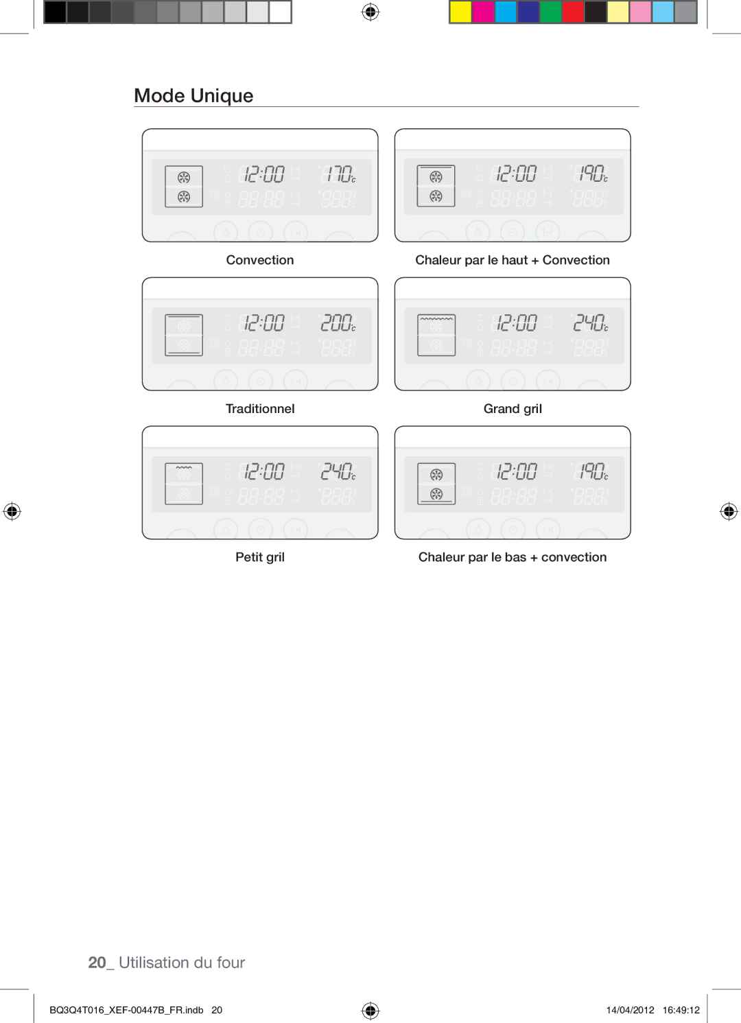 Samsung BQ3Q4T016/XEF manual Mode Unique 