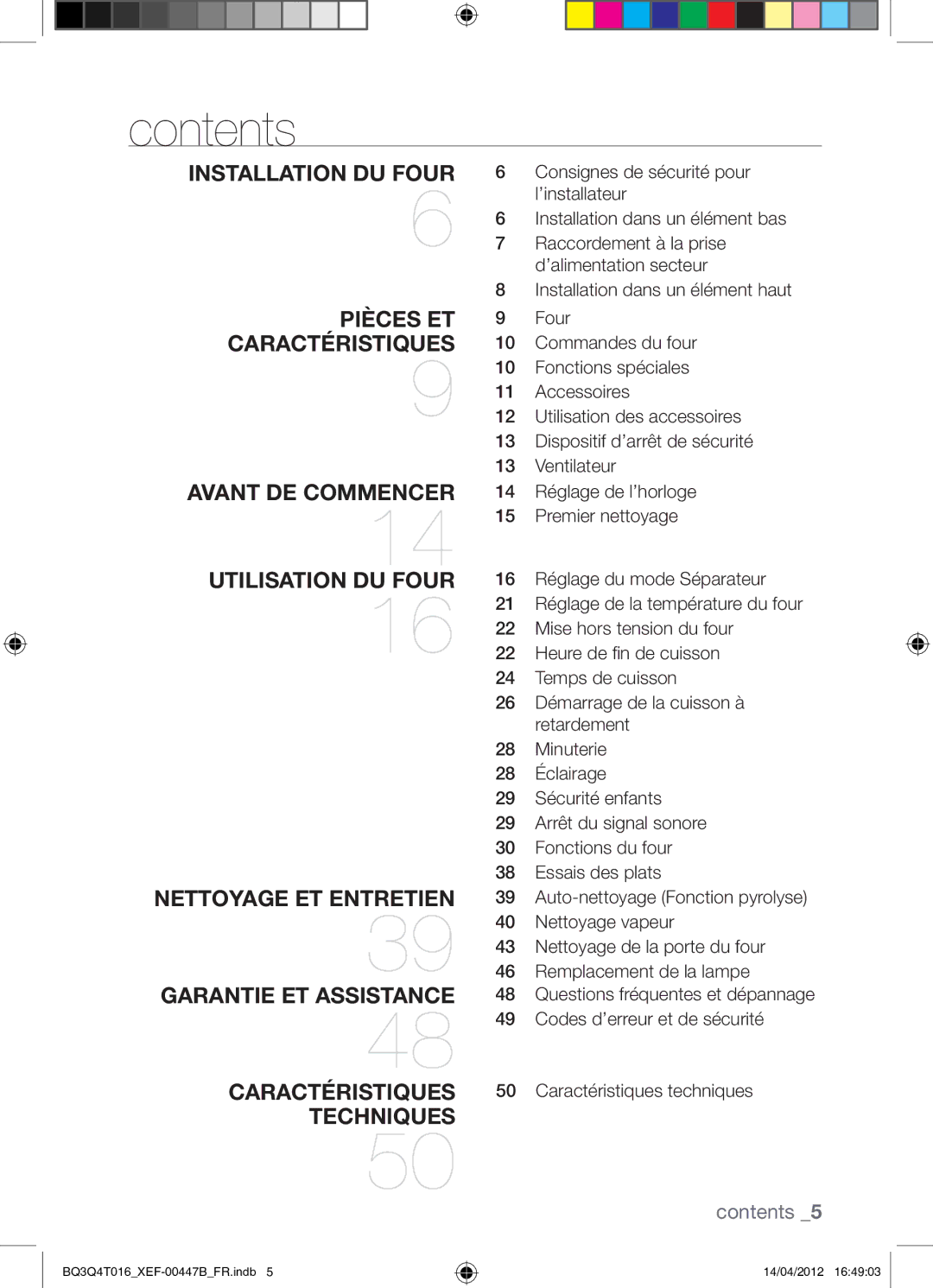 Samsung BQ3Q4T016/XEF manual Contents 