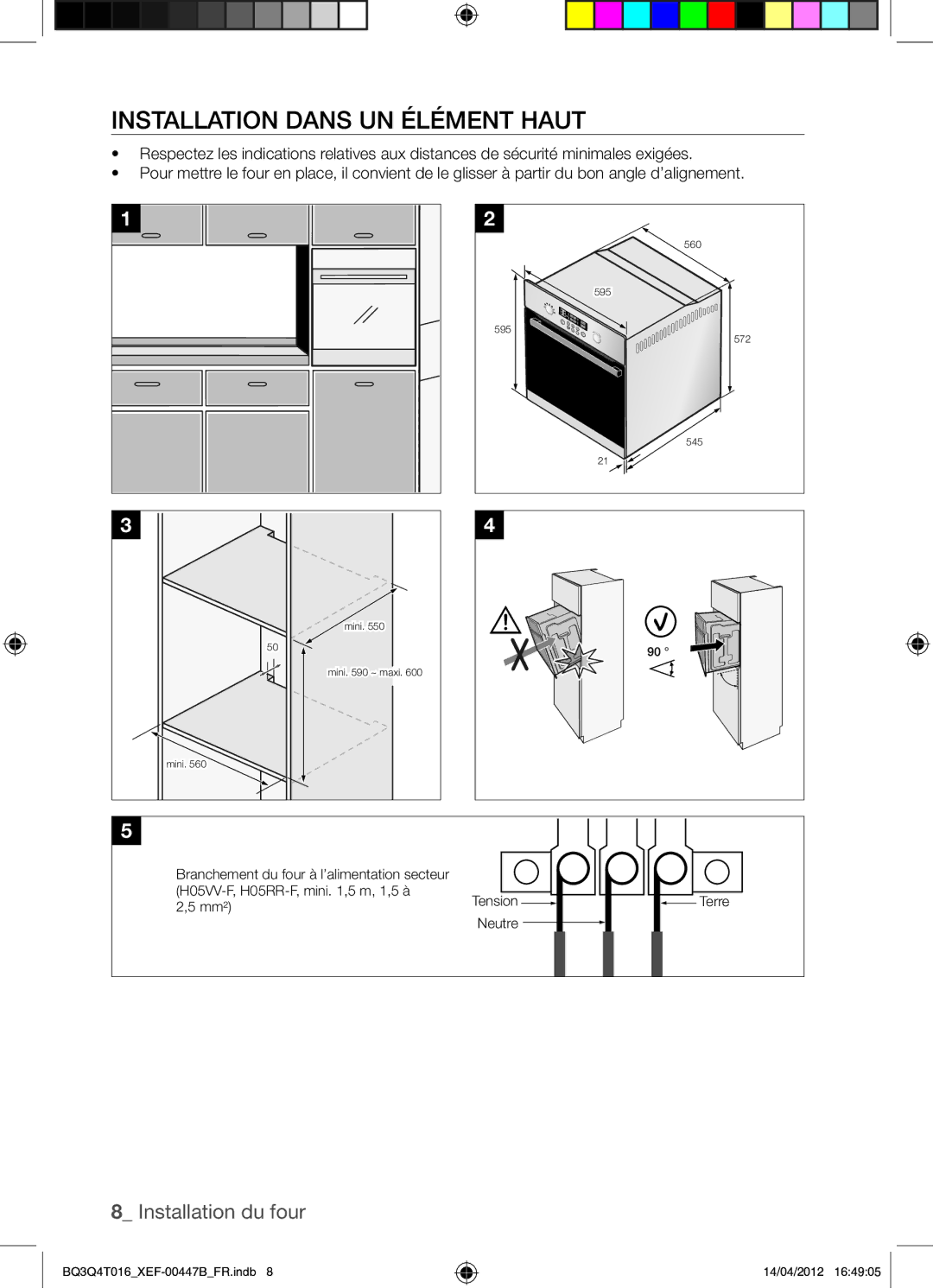 Samsung BQ3Q4T016/XEF manual Installation Dans UN Élément Haut 