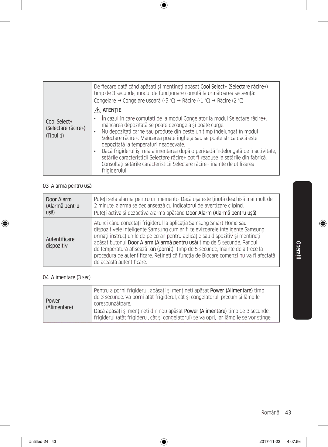 Samsung BRB260030WW/EF manual Congelare  Congelare uşoară -5 C  Răcire -1 C  Răcire 2 C, De această autentificare 