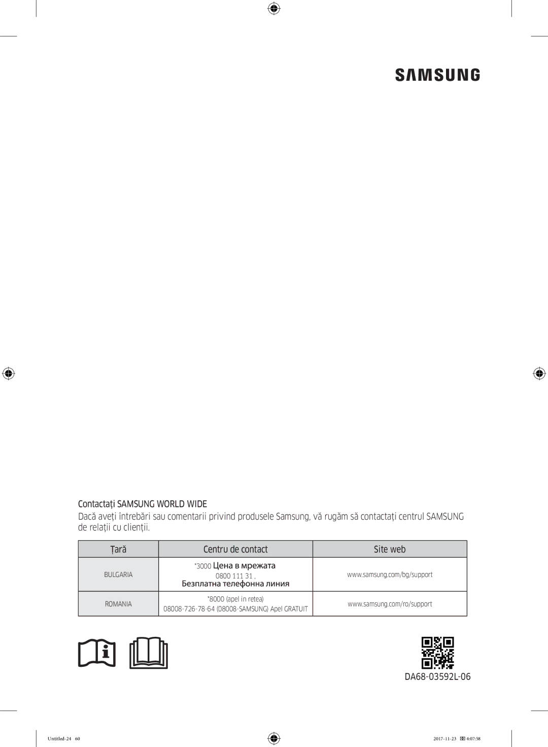 Samsung BRB260030WW/EF manual DA68-03592L-06 