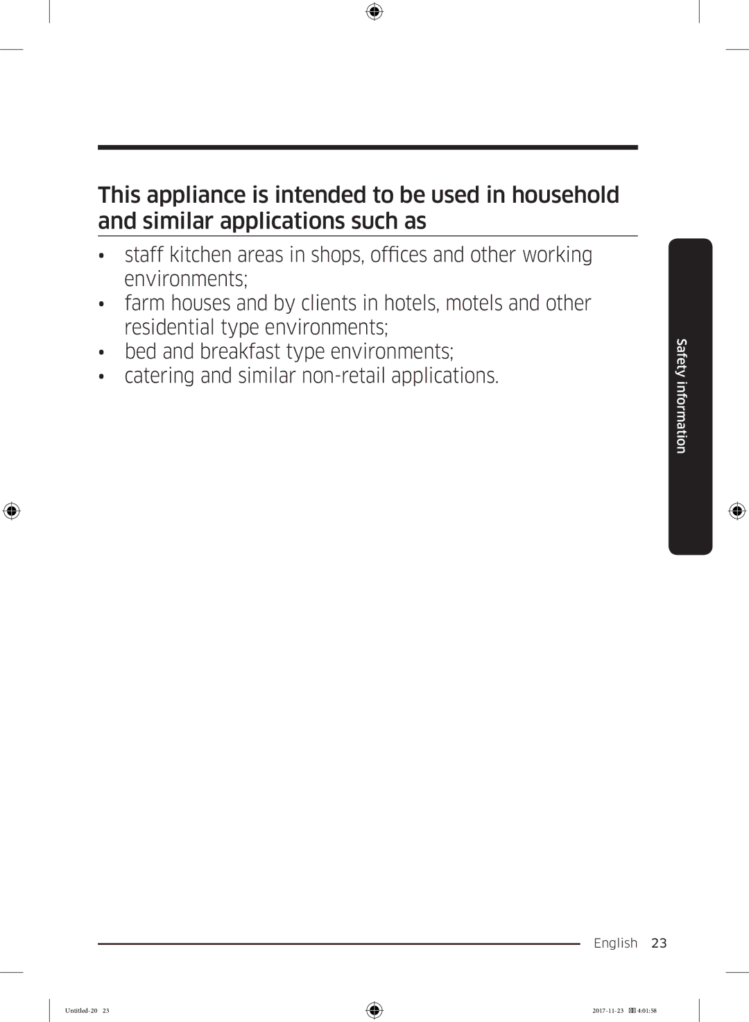 Samsung BRB260130WW/EF, BRB260034WW/EF, BRB260030WW/EF, BRB260176WW/EF, BRB260131WW/EF manual Safety information 