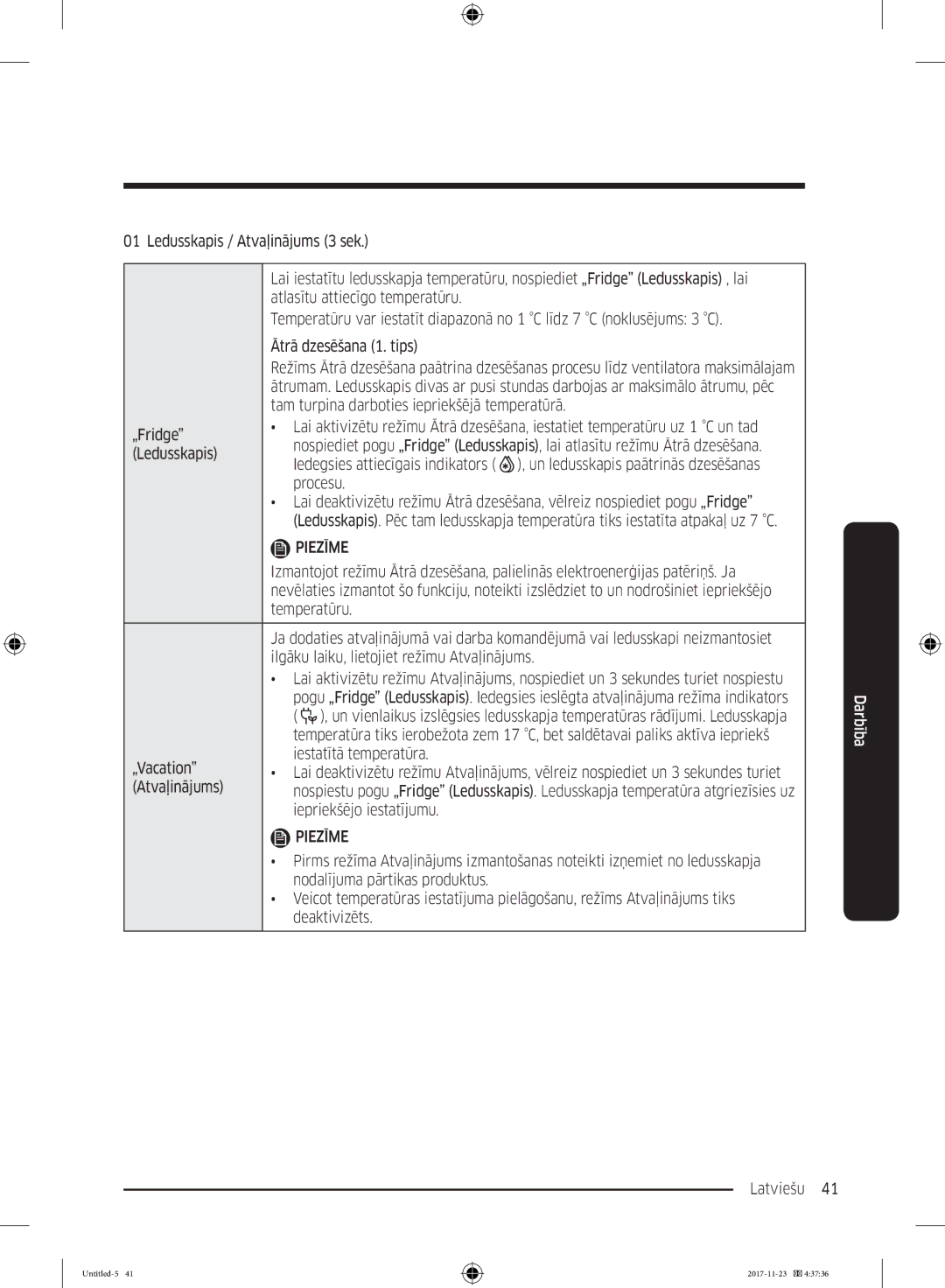 Samsung BRB260030WW/EF manual Ledusskapis, Iedegsies attiecīgais indikators, Procesu, Temperatūru, Iepriekšējo iestatījumu 