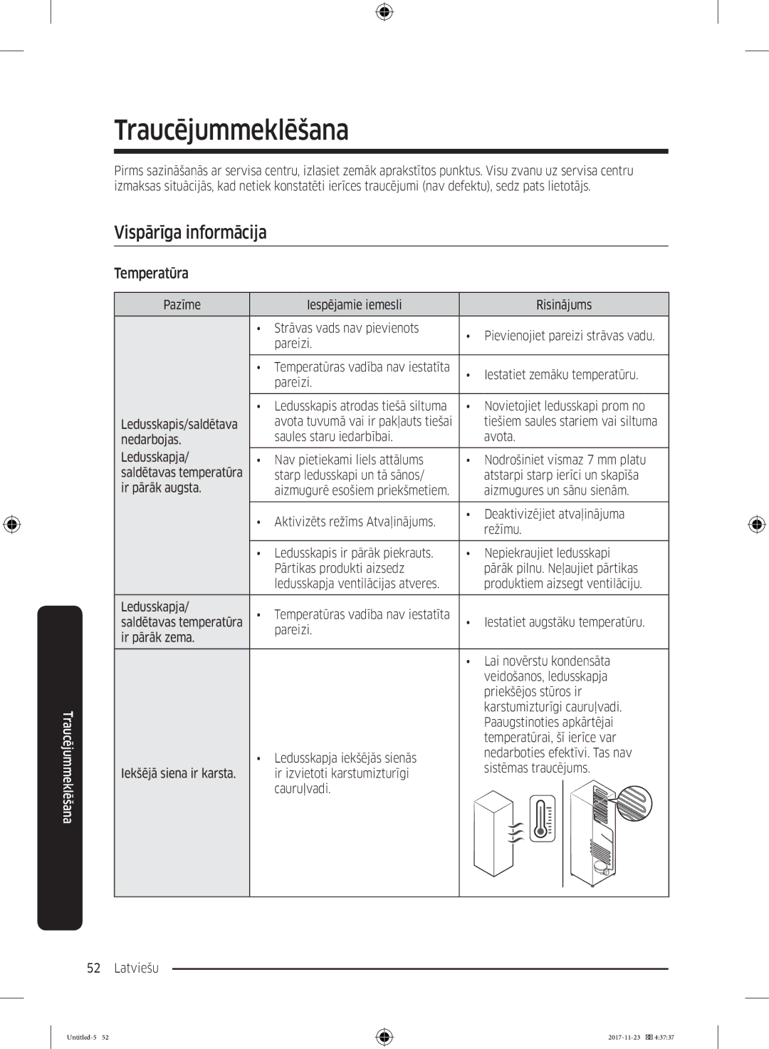 Samsung BRB260176WW/EF, BRB260189WW/EF, BRB260076WW/EF, BRB260035WW/EF manual Traucējummeklēšana, Vispārīga informācija 