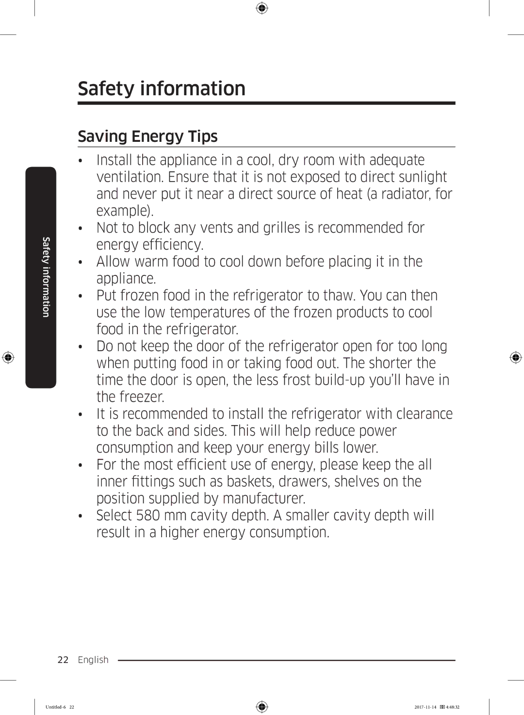 Samsung BRB260130WW/EF, BRB260189WW/EF, BRB260034WW/EF, BRB260030WW/EF, BRB260010WW/EF, BRB260131WW/EF manual Saving Energy Tips 