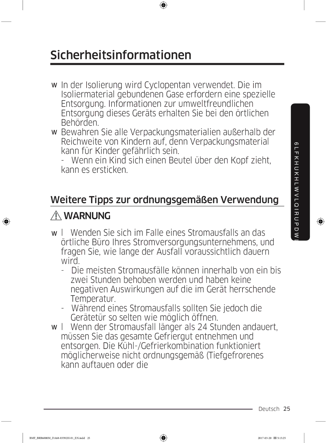 Samsung BRR19M010WW/EG, BRR19M011WW/EG, BRR12M001WW/EG, BRR12M000WW/EG manual Weitere Tipps zur ordnungsgemäßen Verwendung 