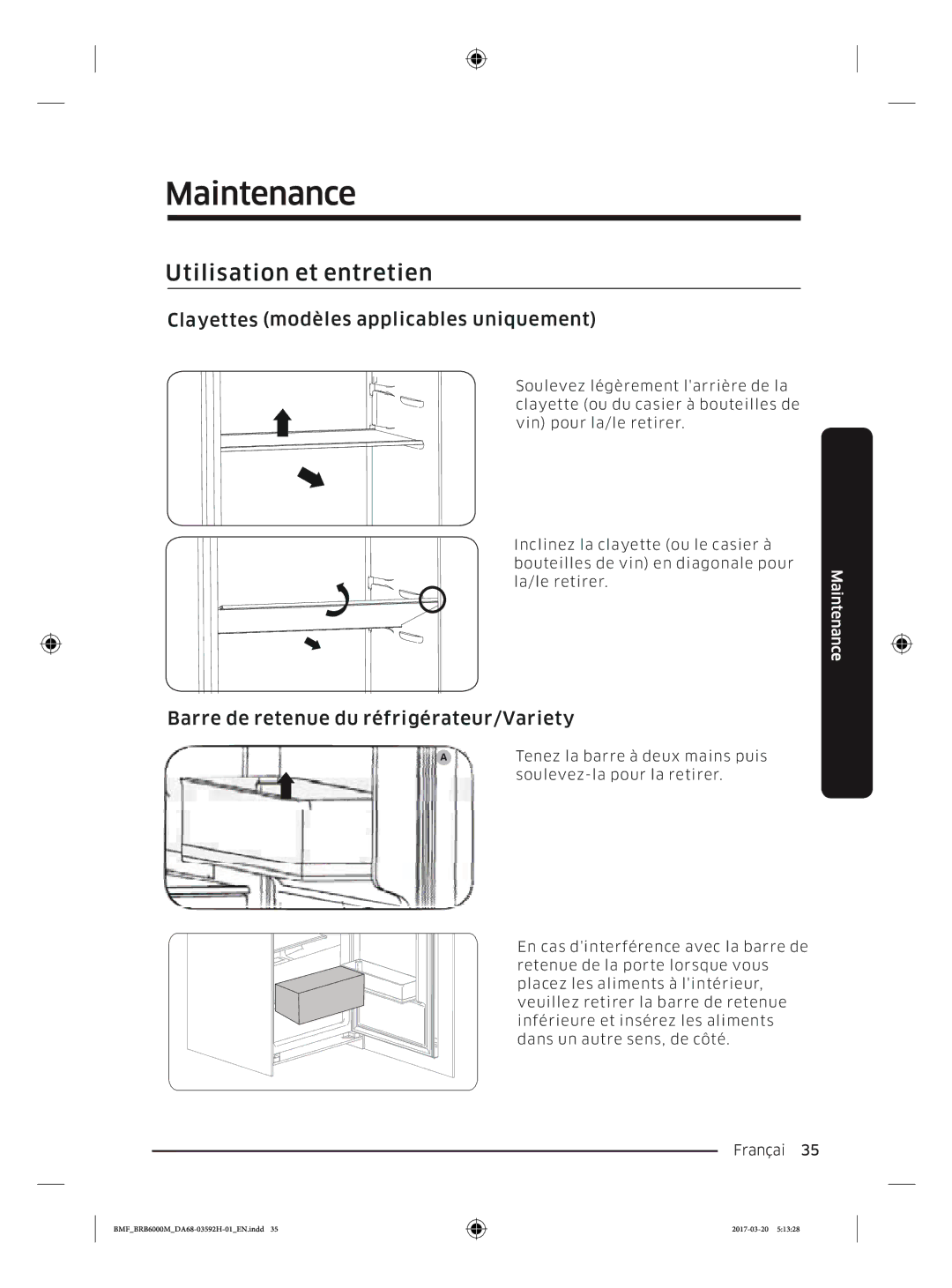 Samsung BRR19M010WW/EG, BRR19M011WW/EG, BRR12M001WW/EG, BRR12M000WW/EG manual Utilisation et entretien 