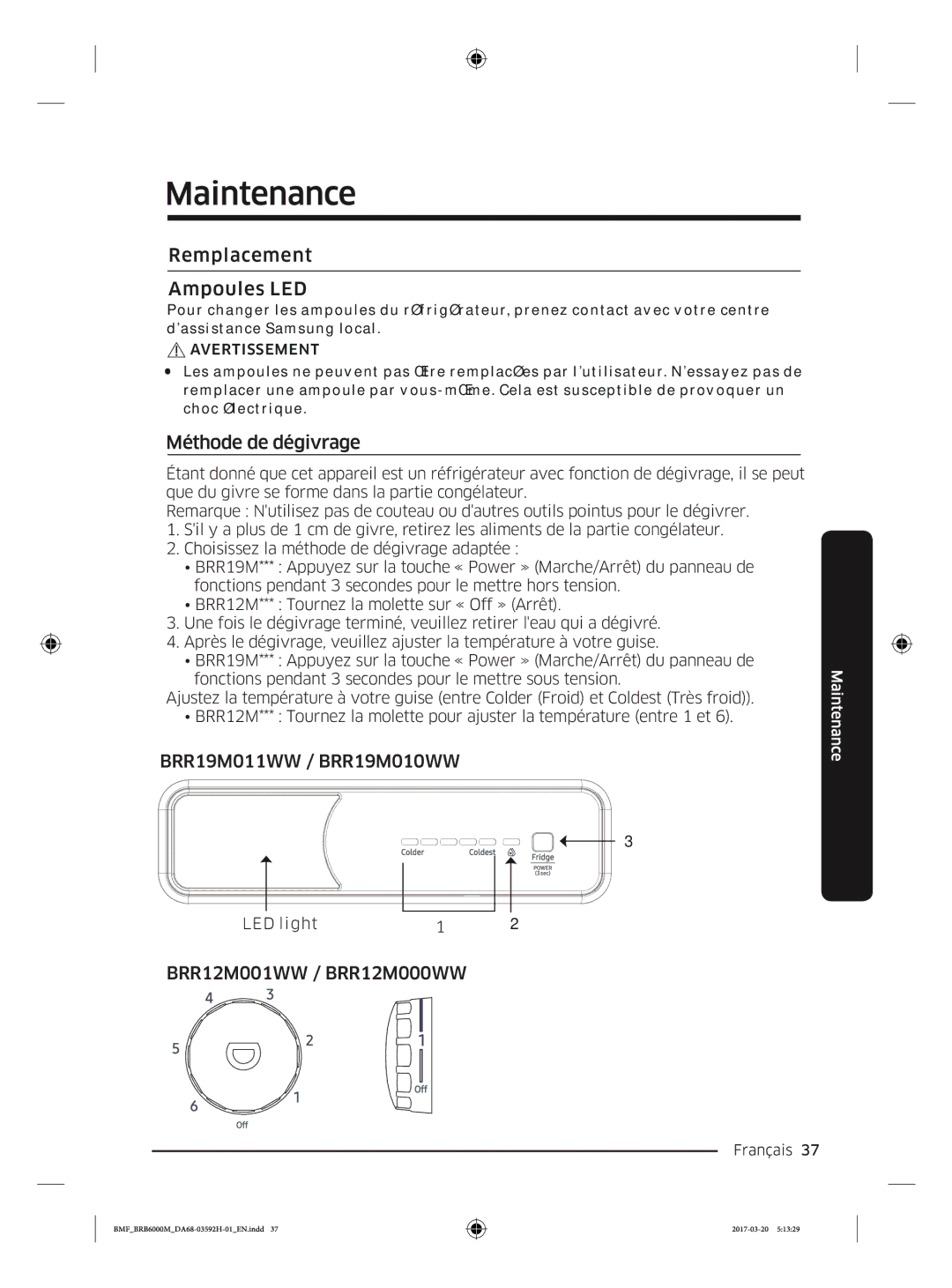 Samsung BRR12M001WW/EG, BRR19M010WW/EG, BRR19M011WW/EG, BRR12M000WW/EG manual «WkrghGhG«Jlyudjh 