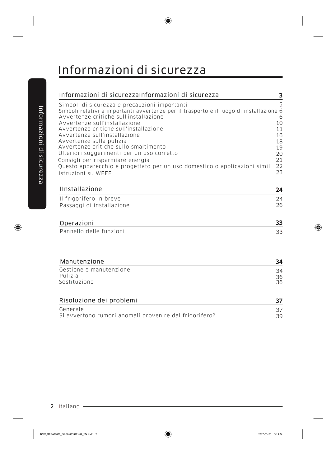 Samsung BRR19M011WW/EG, BRR19M010WW/EG, BRR12M001WW/EG, BRR12M000WW/EG manual Informazioni di sicurezza 