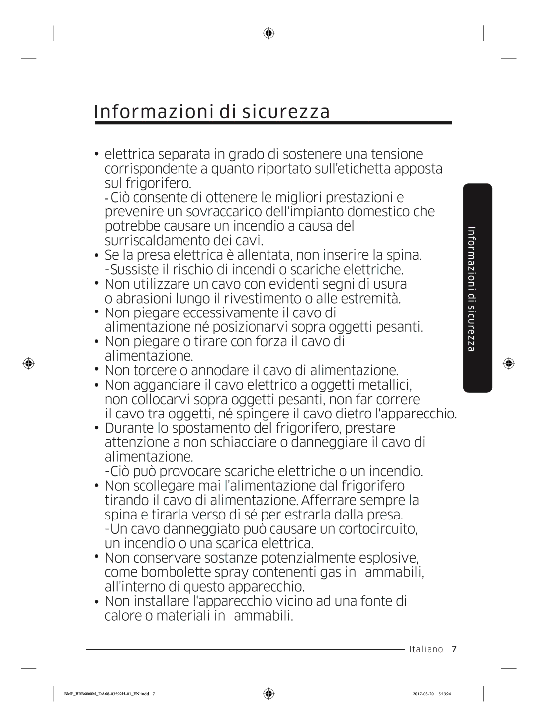 Samsung BRR12M001WW/EG, BRR19M010WW/EG, BRR19M011WW/EG, BRR12M000WW/EG manual Informazioni di sicurezza 