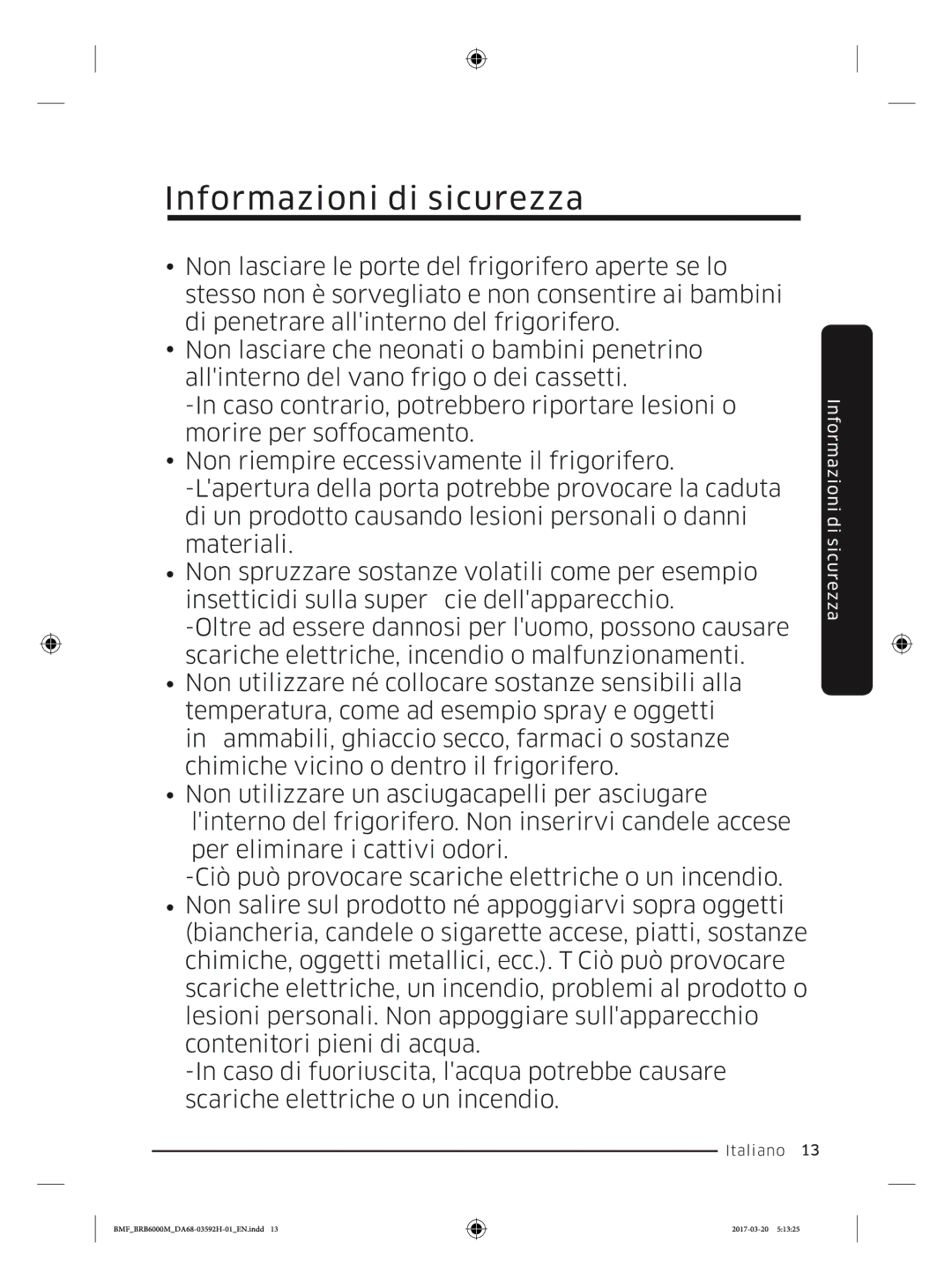 Samsung BRR19M010WW/EG, BRR19M011WW/EG, BRR12M001WW/EG, BRR12M000WW/EG manual Informazioni di sicurezza 