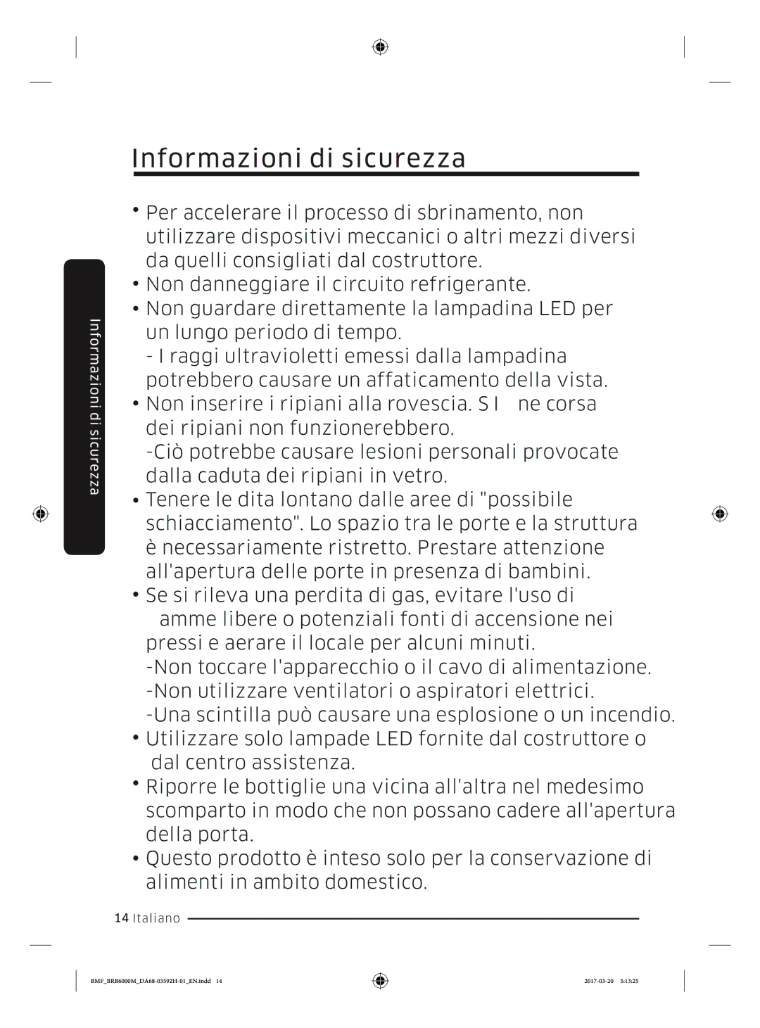 Samsung BRR19M011WW/EG, BRR19M010WW/EG, BRR12M001WW/EG, BRR12M000WW/EG manual Informazioni di sicurezza 