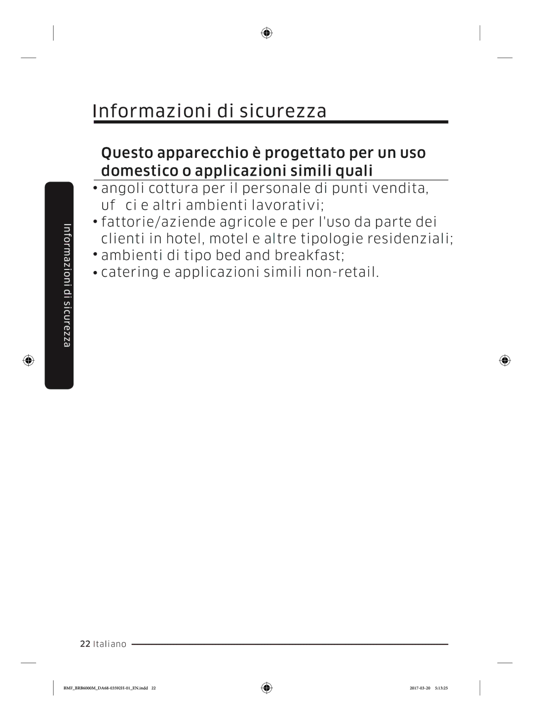 Samsung BRR19M011WW/EG, BRR19M010WW/EG, BRR12M001WW/EG, BRR12M000WW/EG manual Informazioni di sicurezza 